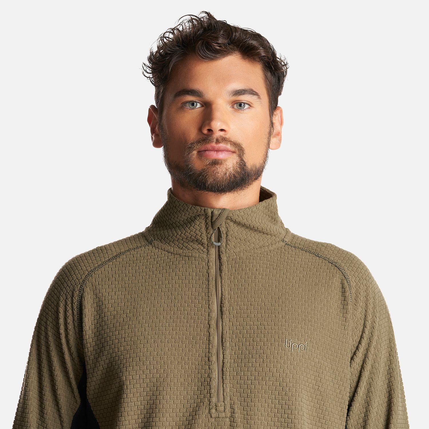 Poleron Hombre Jacaranda Nano-F 1/4 Zip Verde Militar Lippi-4