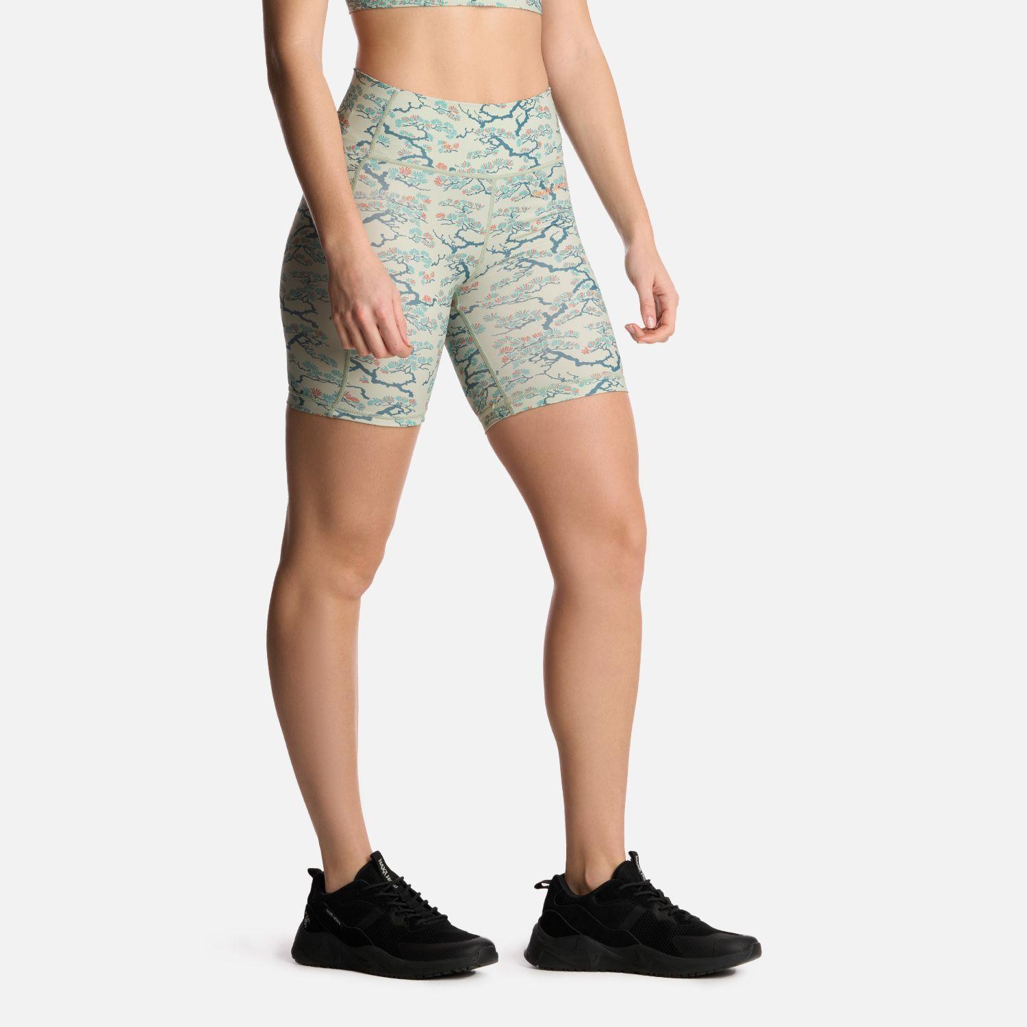 Calza Mujer Coihue Biker Print Menta Haka Honu-1