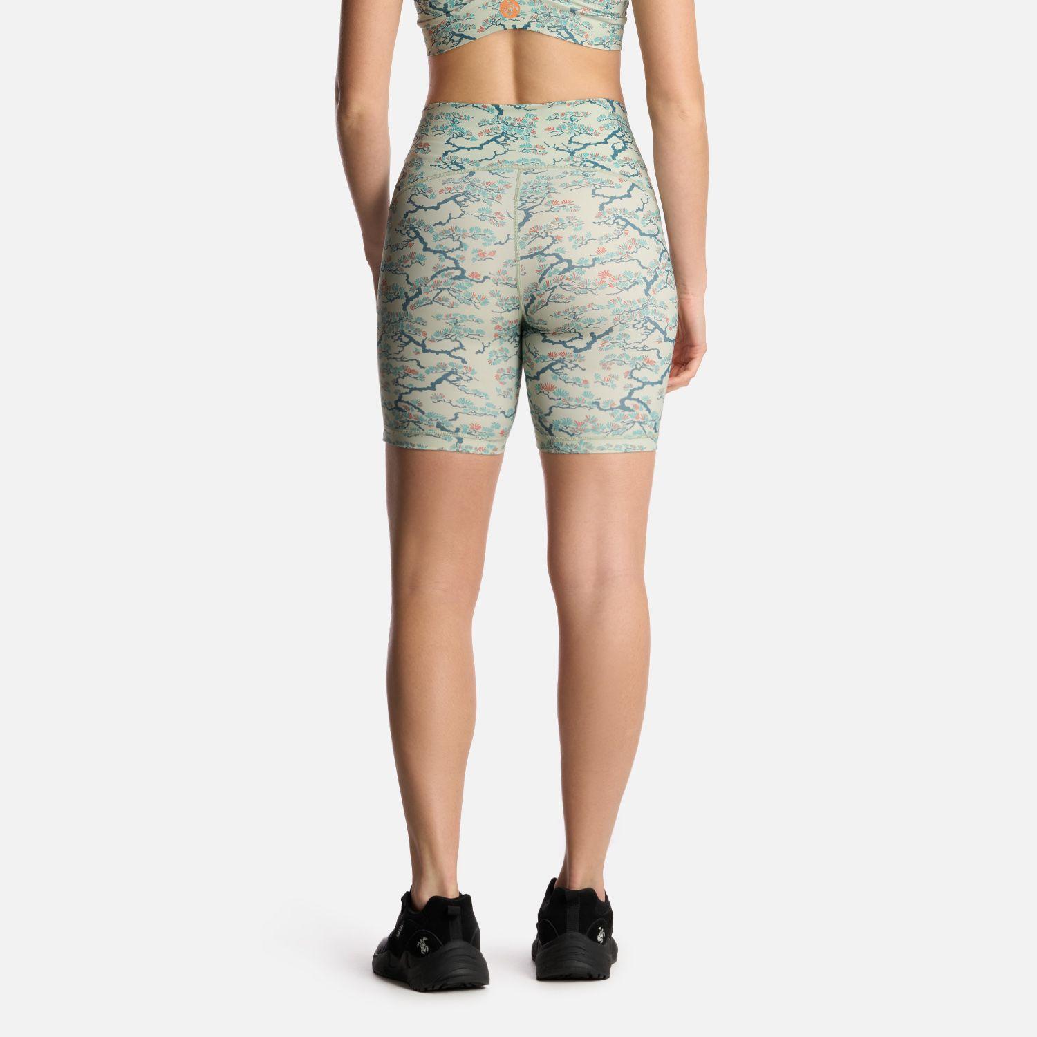 Calza Mujer Coihue Biker Print Menta Haka Honu-2