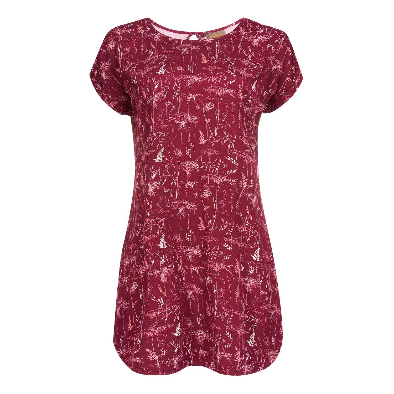 Vestido Mujer Sheer Dress Print Burdeo Lippi V21-0