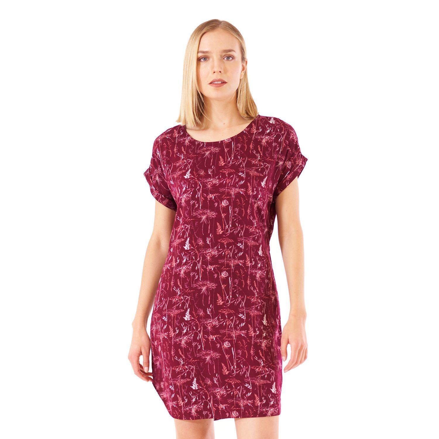 Vestido Mujer Sheer Dress Print Burdeo Lippi V21-1