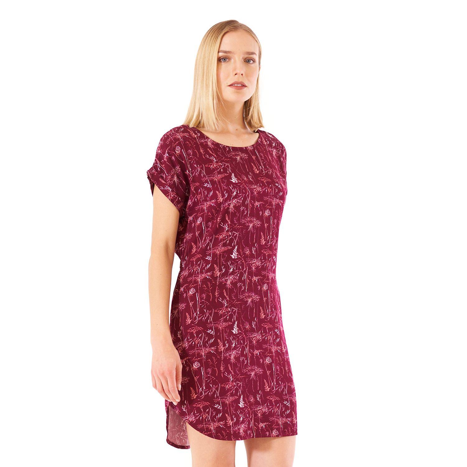 Vestido Mujer Sheer Dress Print Burdeo Lippi V21-2