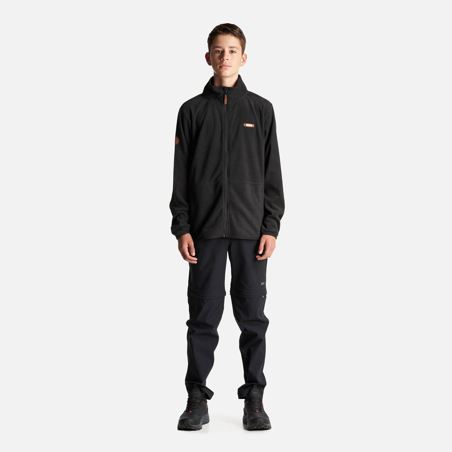 Poleron Teen Boy Stripes Nano-F Full Zip Negro Lippi I24-6