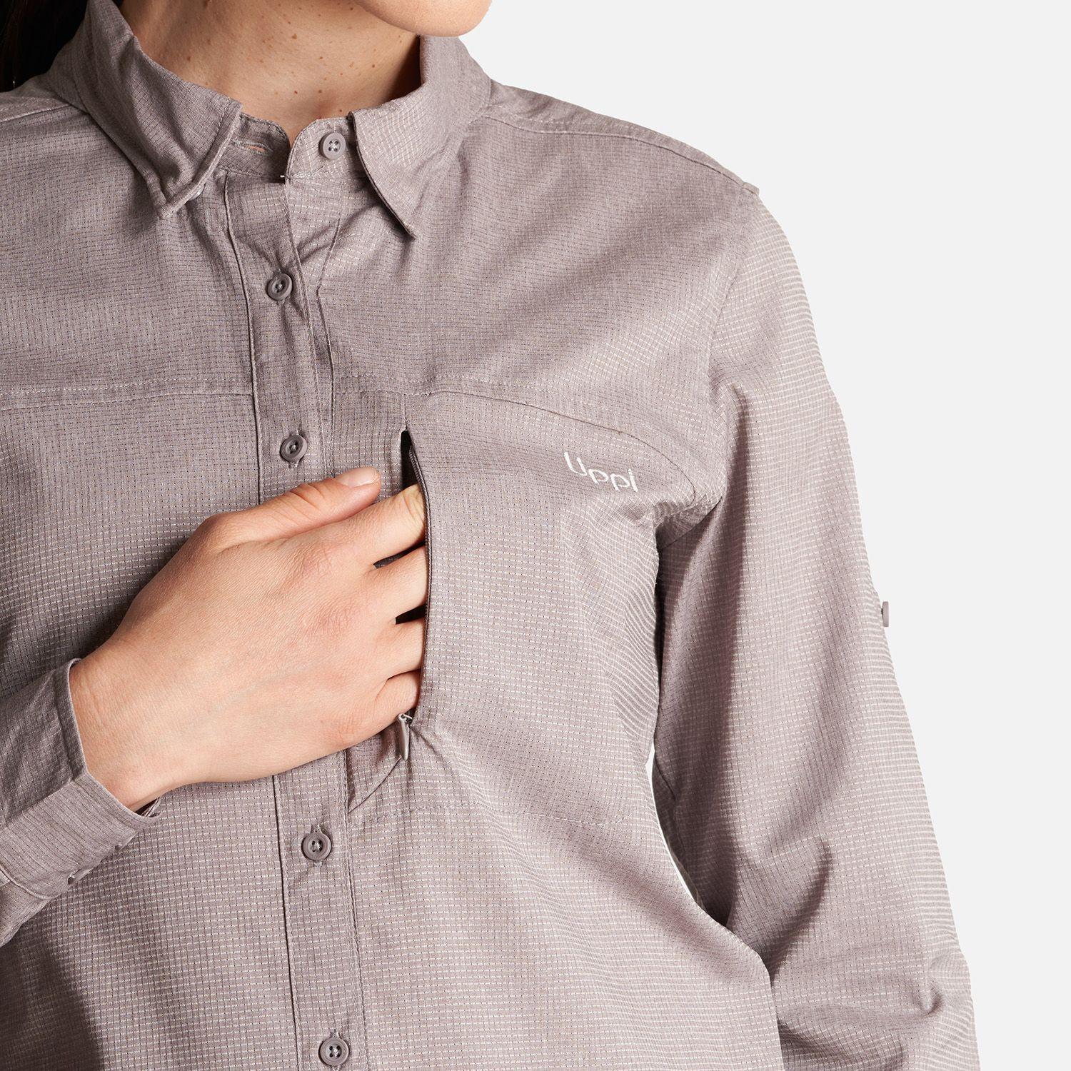 Camisa Mujer Rosselot Long Sleeve Q-Dry Shirt Malva Lippi-4