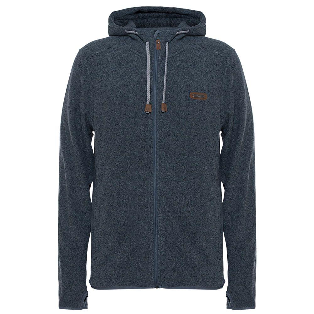 Poleron Hombre Stripes Nano-F Full Zip Gris Oscuro Lippi-0
