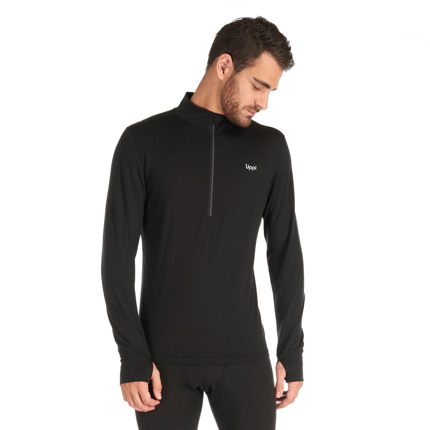 Primera Capa Hombre Skintec 3000 1/4 Zip Negro Lippi-1