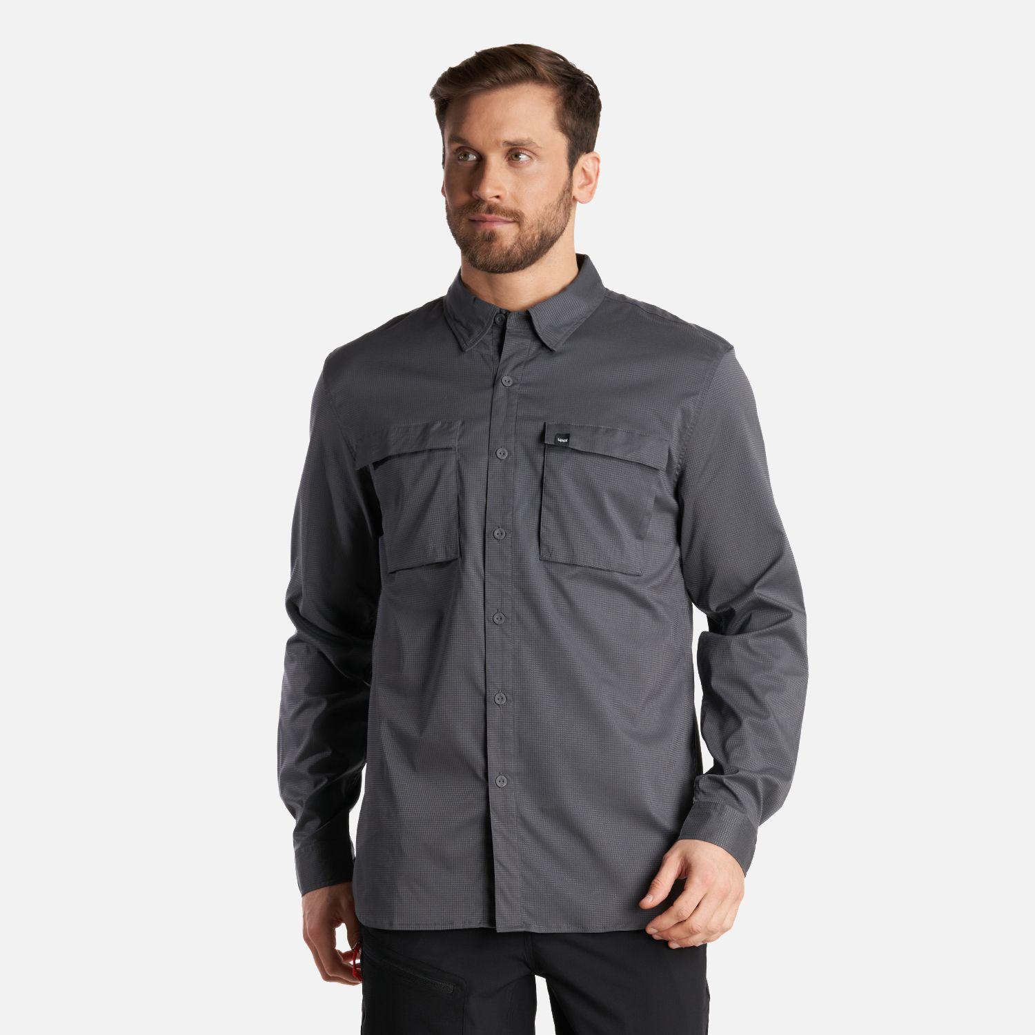 Camisa Hombre Rosselot Long Sleeve Q-Dry Shirt Gris Medio Lippi V24-1