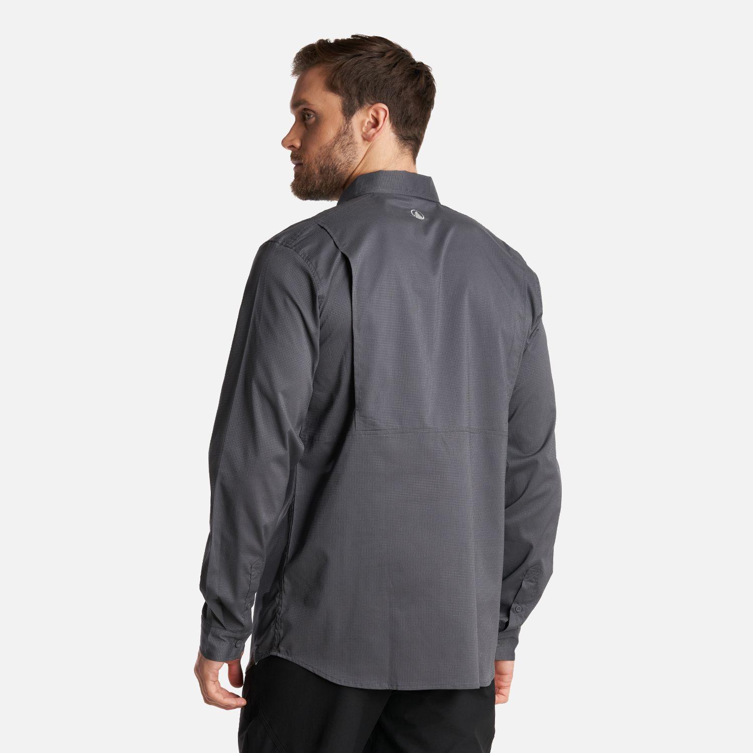 Camisa Hombre Rosselot Long Sleeve Q-Dry Shirt Gris Medio Lippi V24-3