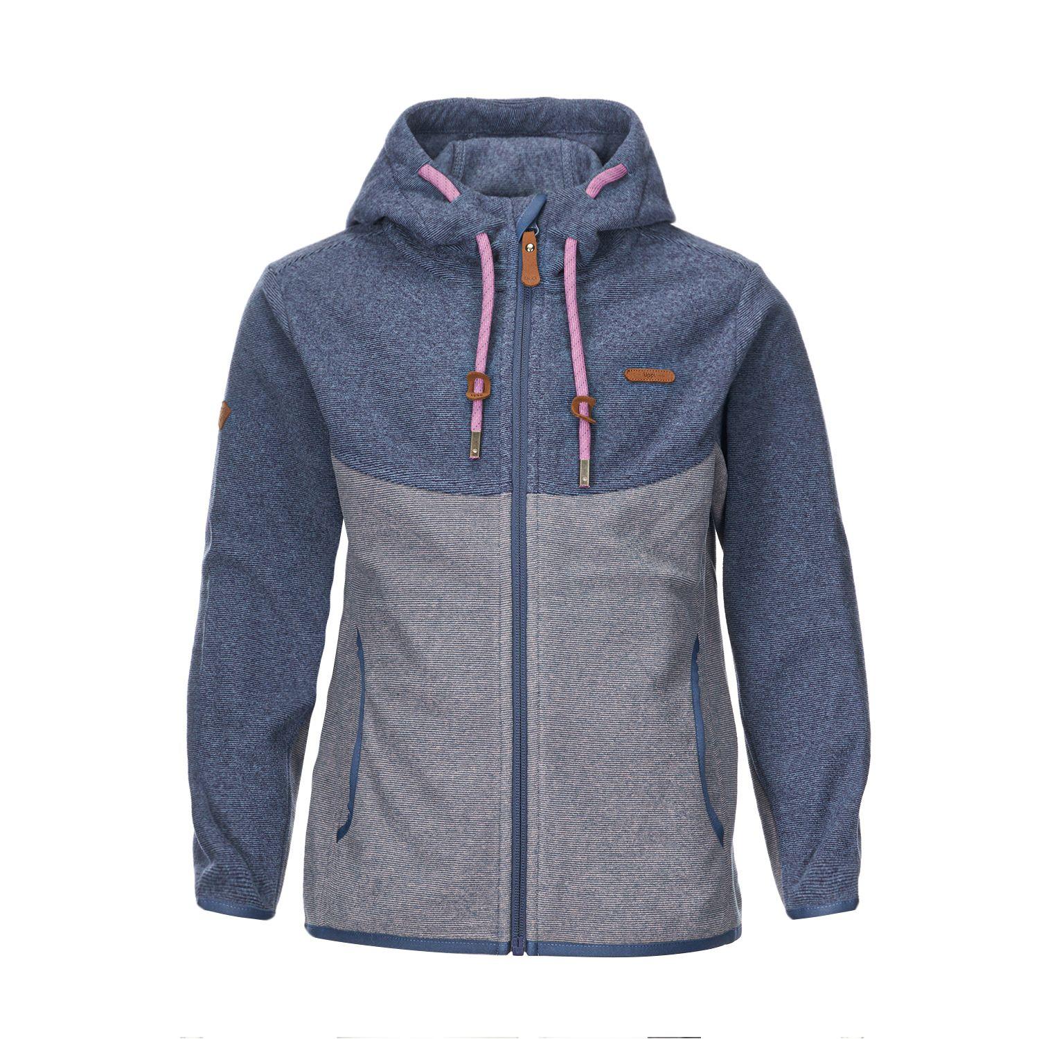 Poleron Niña Stripes Nano-F Full Zip Azul Piedra Lila Lippi-0