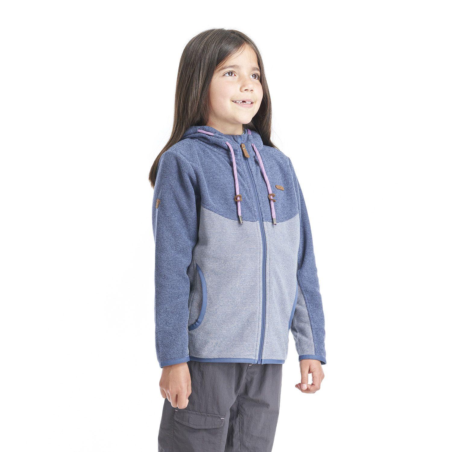 Poleron Niña Stripes Nano-F Full Zip Azul Piedra Lila Lippi-2