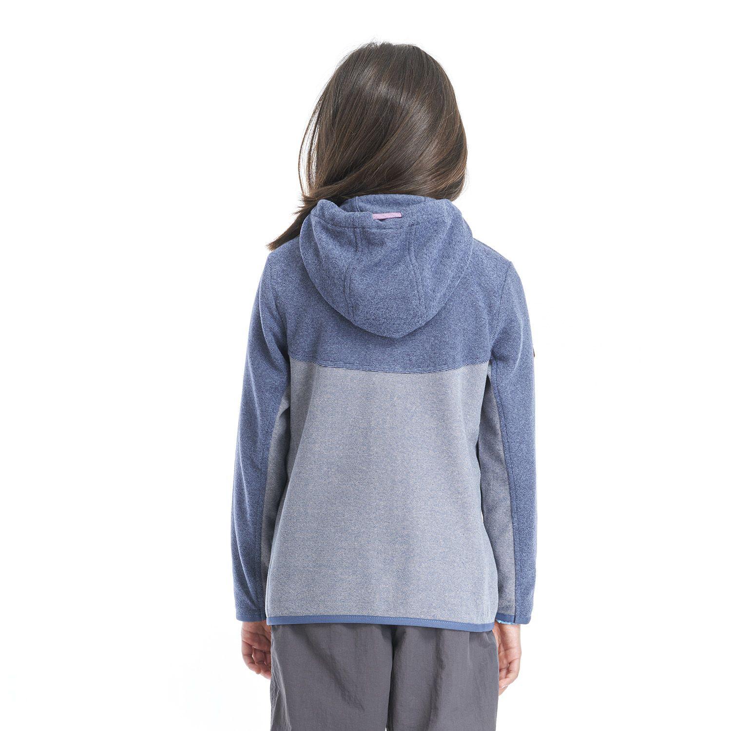 Poleron Niña Stripes Nano-F Full Zip Azul Piedra Lila Lippi-3