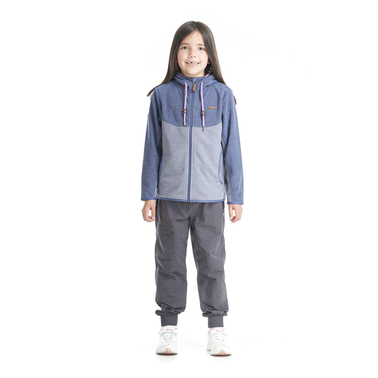 Poleron Niña Stripes Nano-F Full Zip Azul Piedra Lila Lippi-4