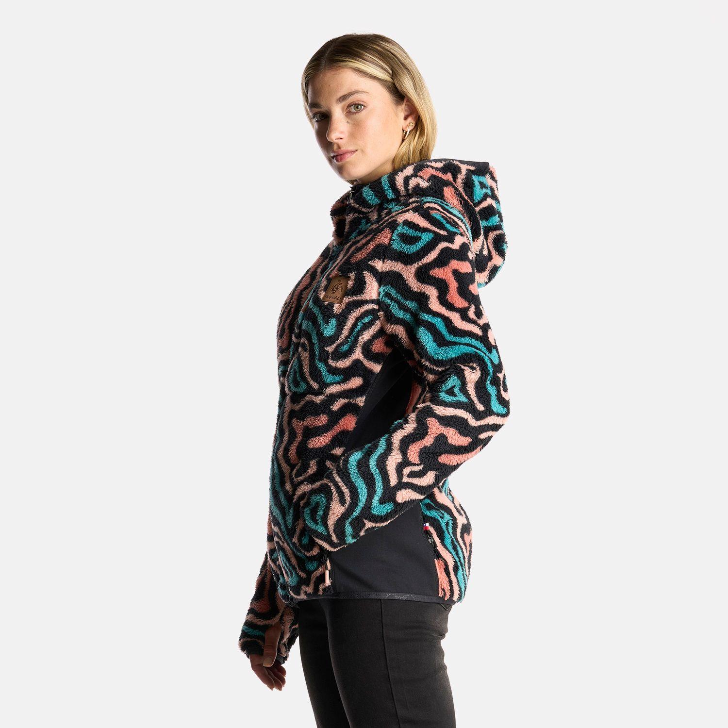 Poleron Mujer Calur-oso Print Negro Haka Honu-3
