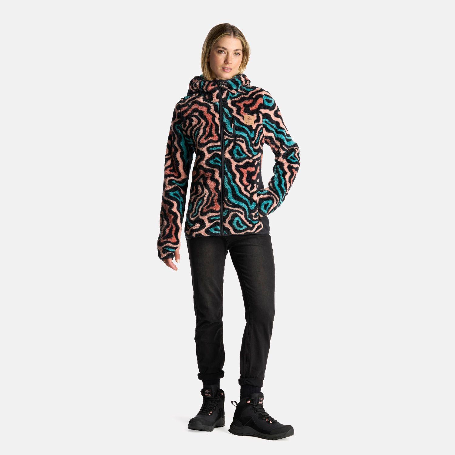 Poleron Mujer Calur-oso Print Negro Haka Honu-7