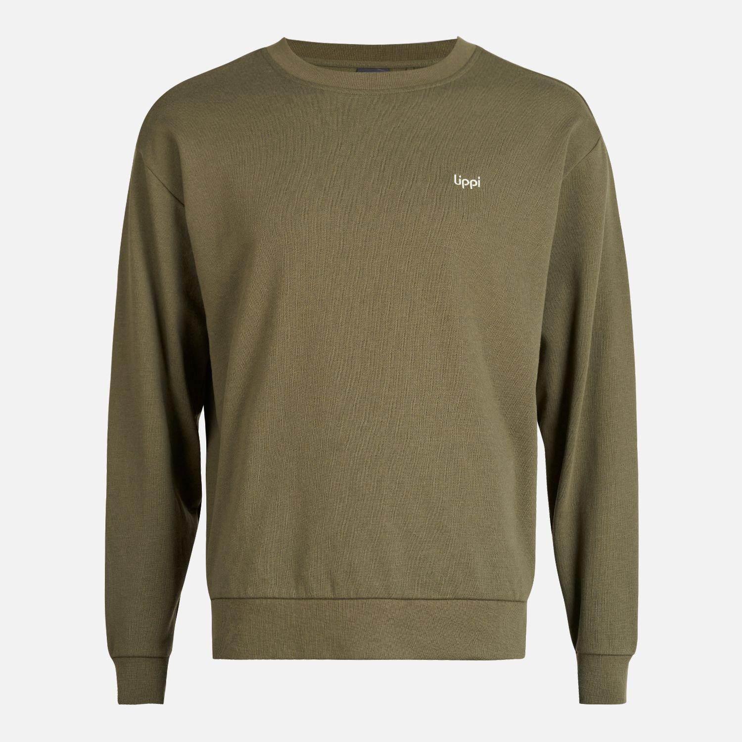 Poleron Hombre Insigne Crewneck Sweatshirt Back Print Verde Militar Lippi-0