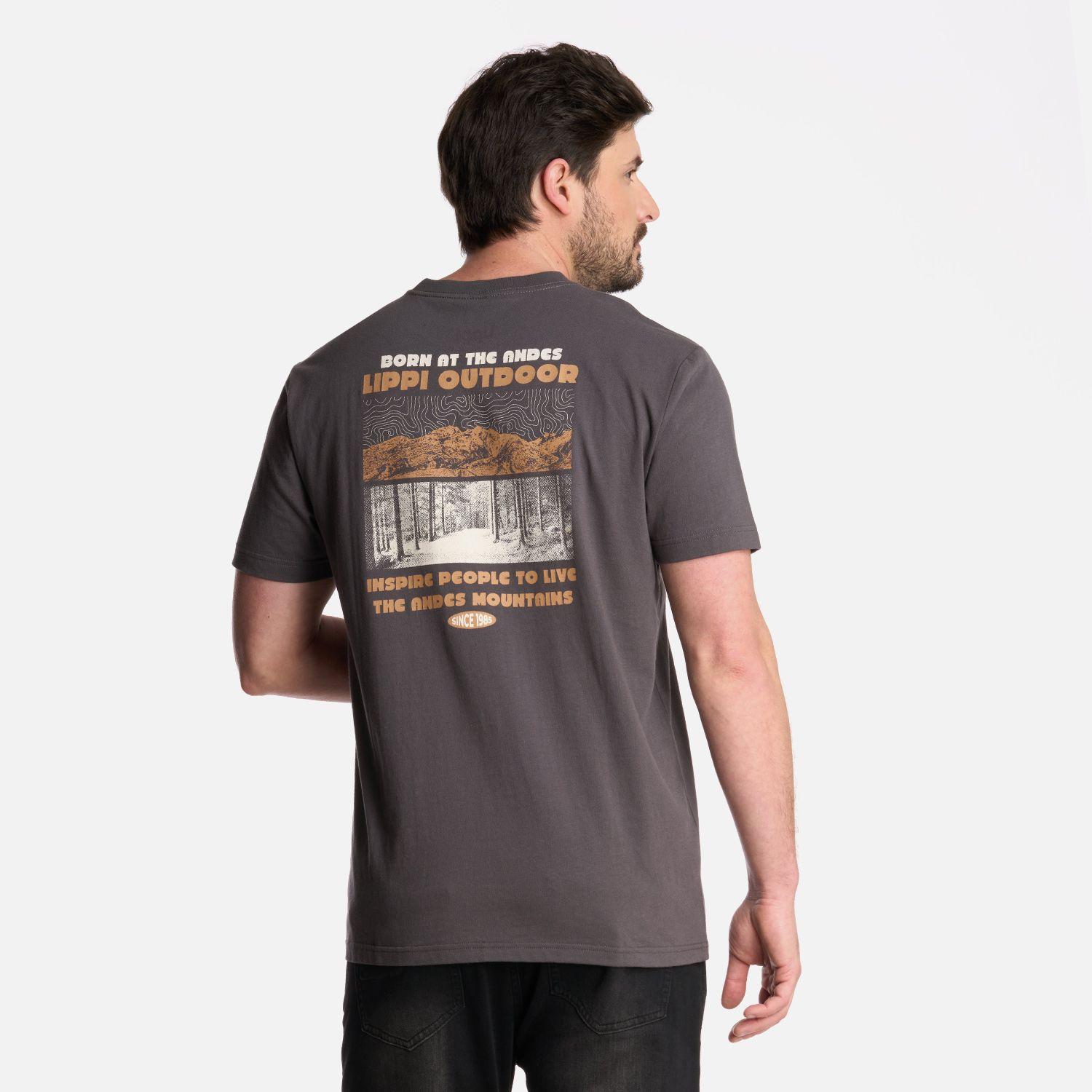 Polera Hombre Andes Mountain T-Shirt Grafito Lippi-1