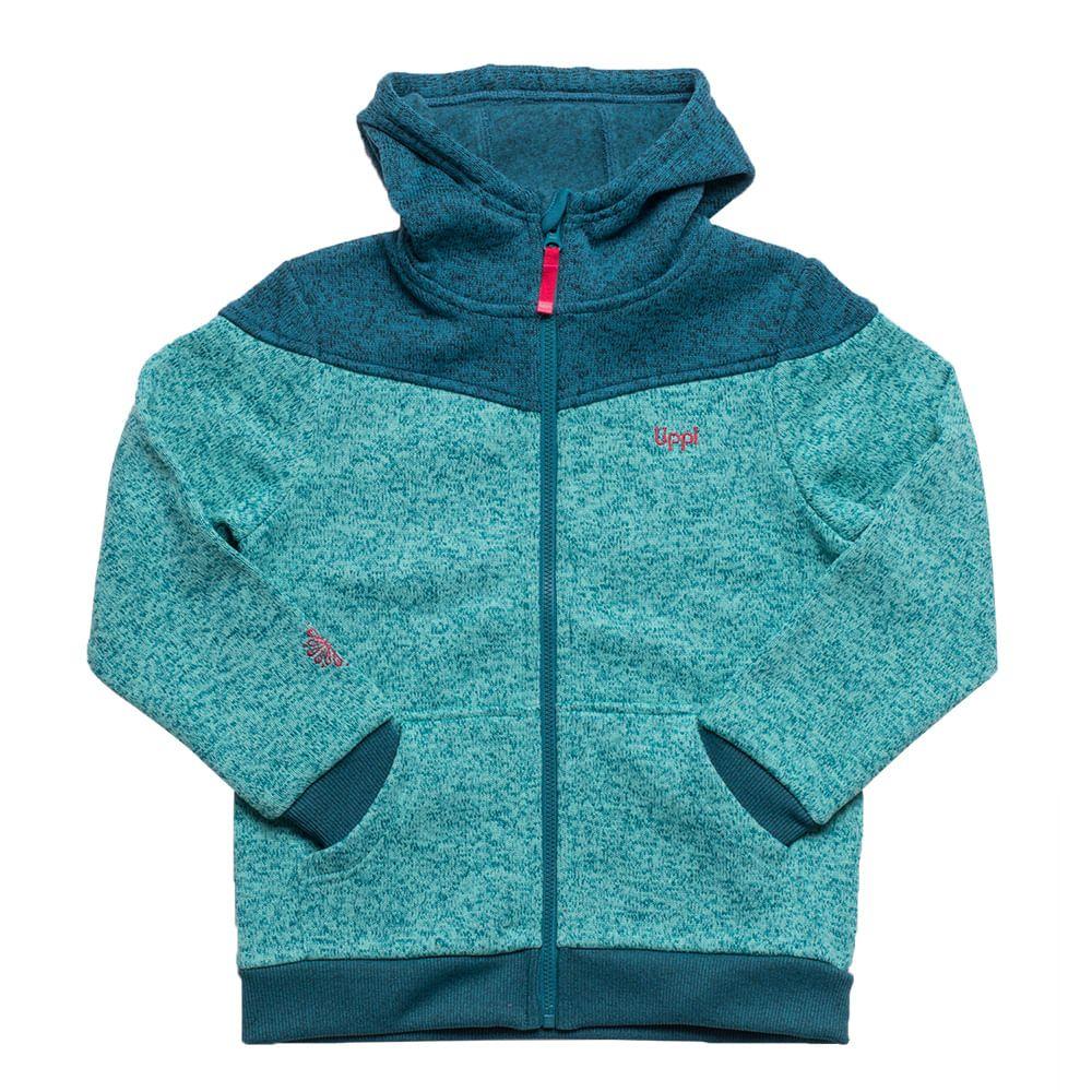 Poleron Niña Chinchilla Therm-Pro Hoody Jacket Turquesa / Turquesa Oscuro Lippi-1