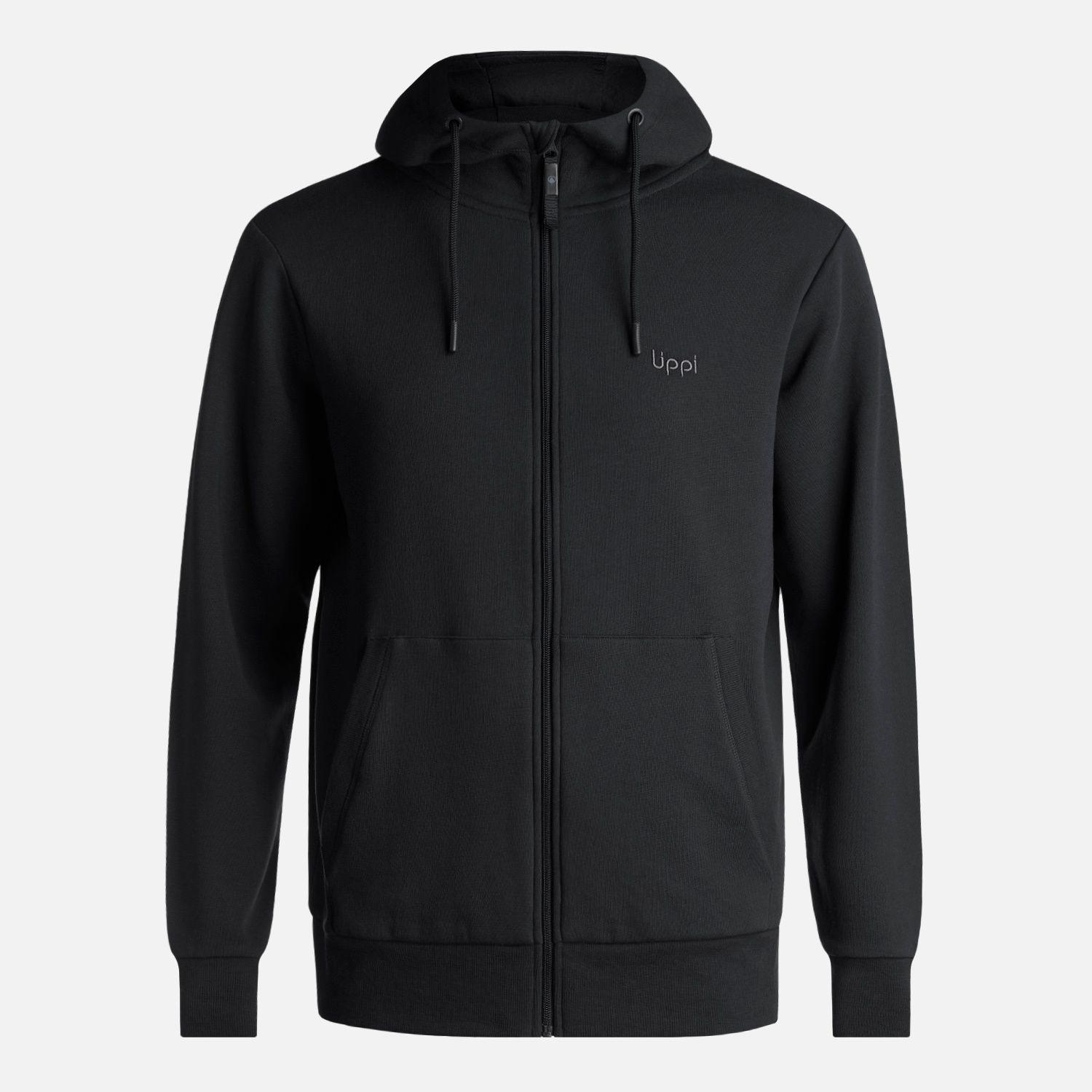 Poleron Hombre Ulmo Full Zip Hoody Sweatshirt Negro Lippi I24-0