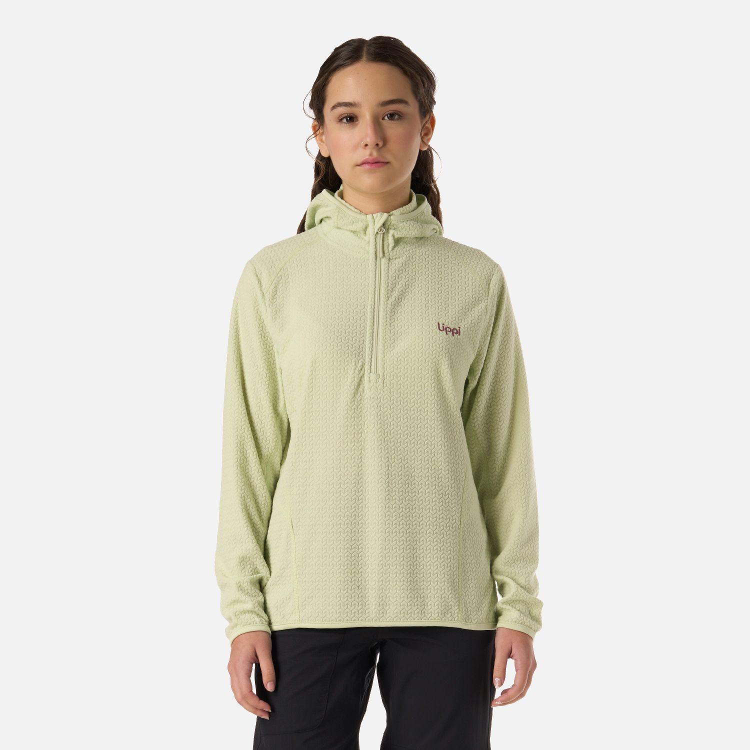 Polerón Teen Girl Mild Nano-F 1/4 Zip Hoody Gris / Verde Lippi V26-0