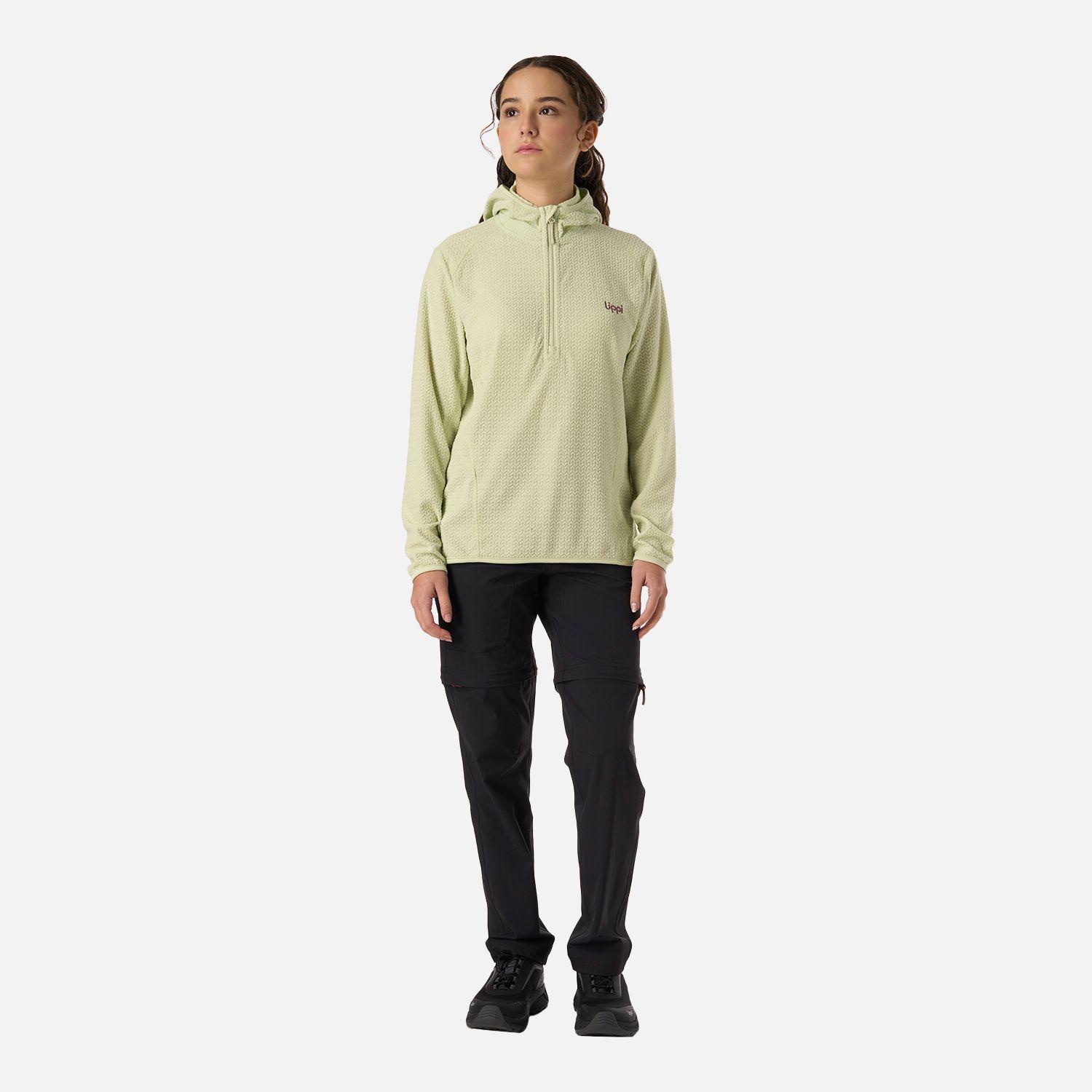 Polerón Teen Girl Mild Nano-F 1/4 Zip Hoody Gris / Verde Lippi V26-4