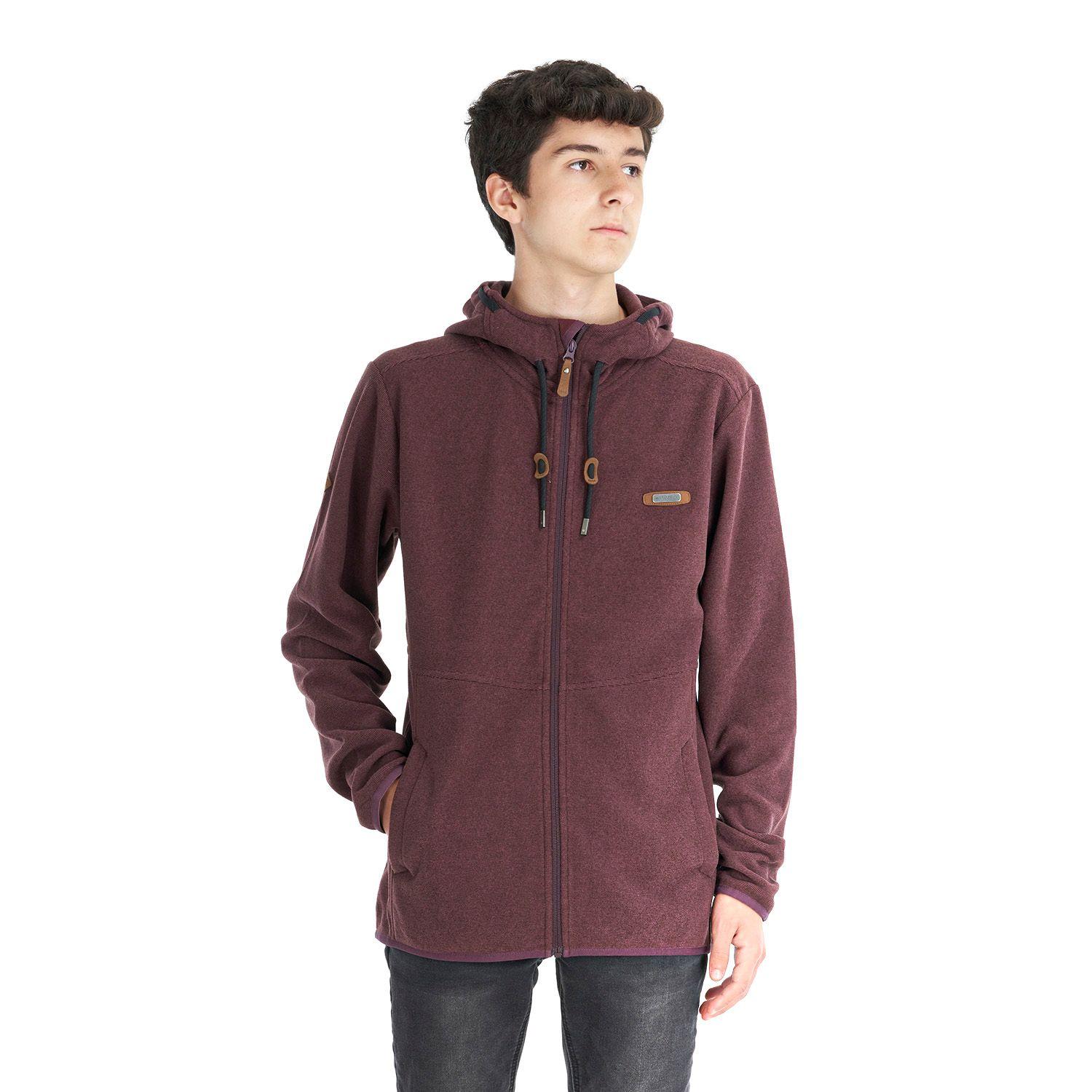 Poleron Teen Boy Stripes Nano-F Full Zip Vino Lippi-1