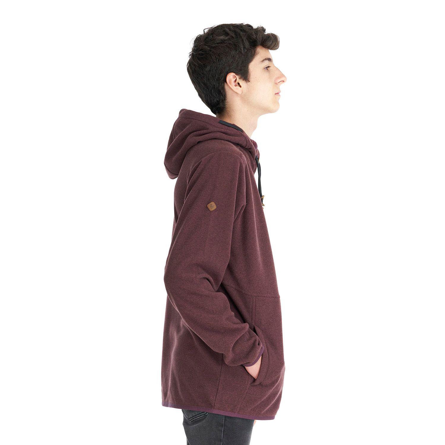 Poleron Teen Boy Stripes Nano-F Full Zip Vino Lippi-2