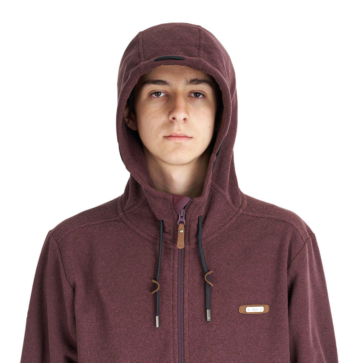 Poleron Teen Boy Stripes Nano-F Full Zip Vino Lippi-4