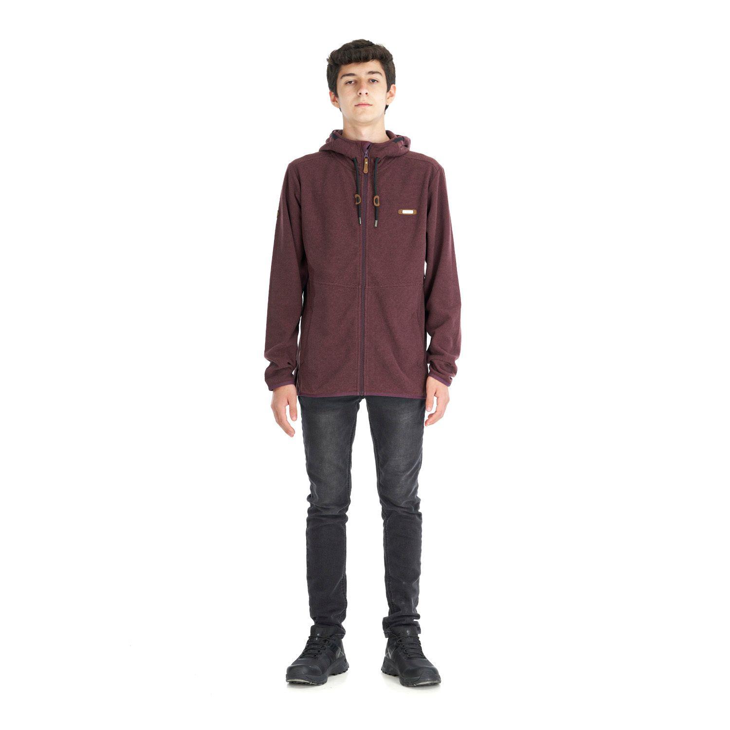 Poleron Teen Boy Stripes Nano-F Full Zip Vino Lippi-6