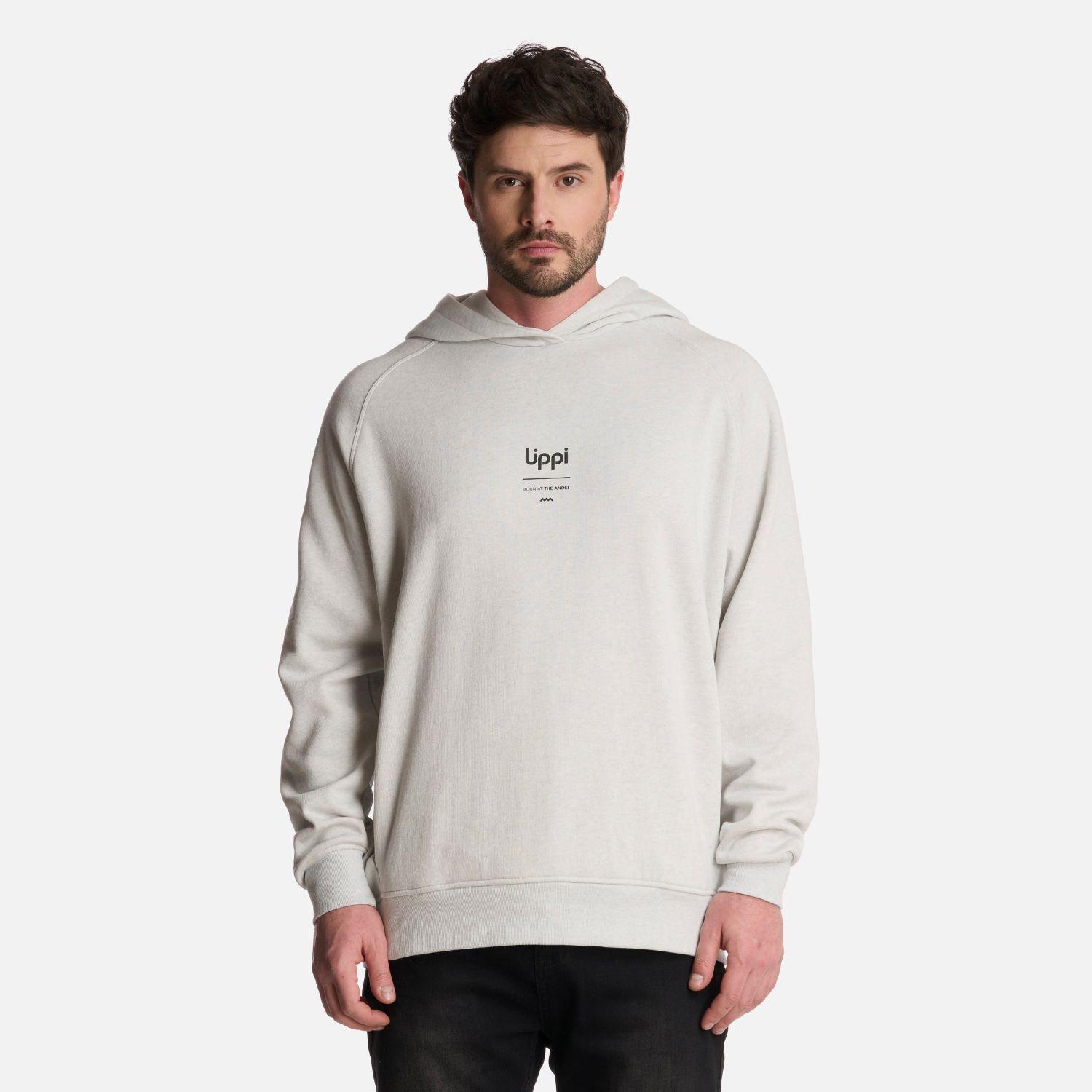 Polerón Hombre Ulmo Hoody Sweatshirt Gris Claro Lippi-0