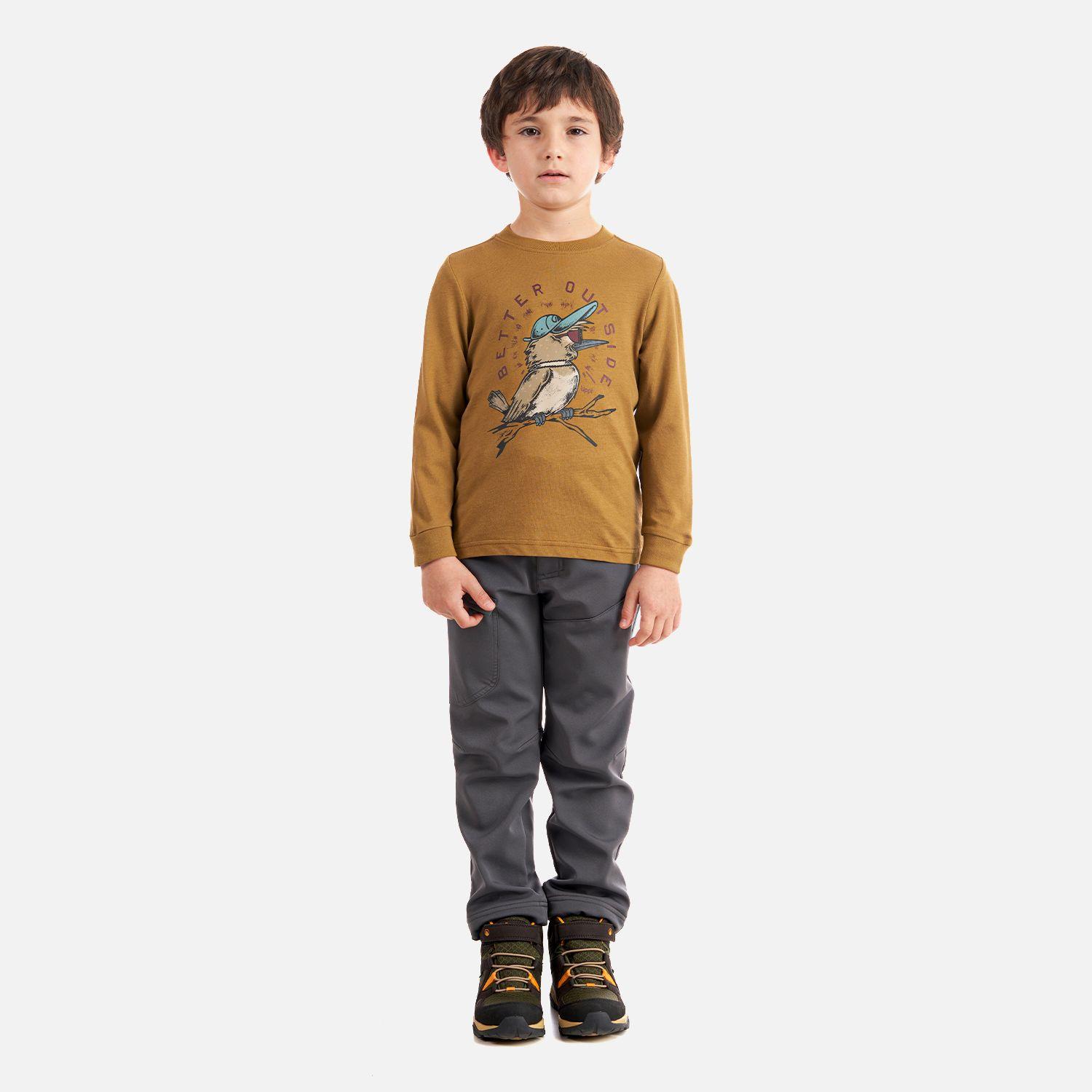 Polera Niño Logo Lippi Long Sleeve T-Shirt Café Pardo Lippi-5