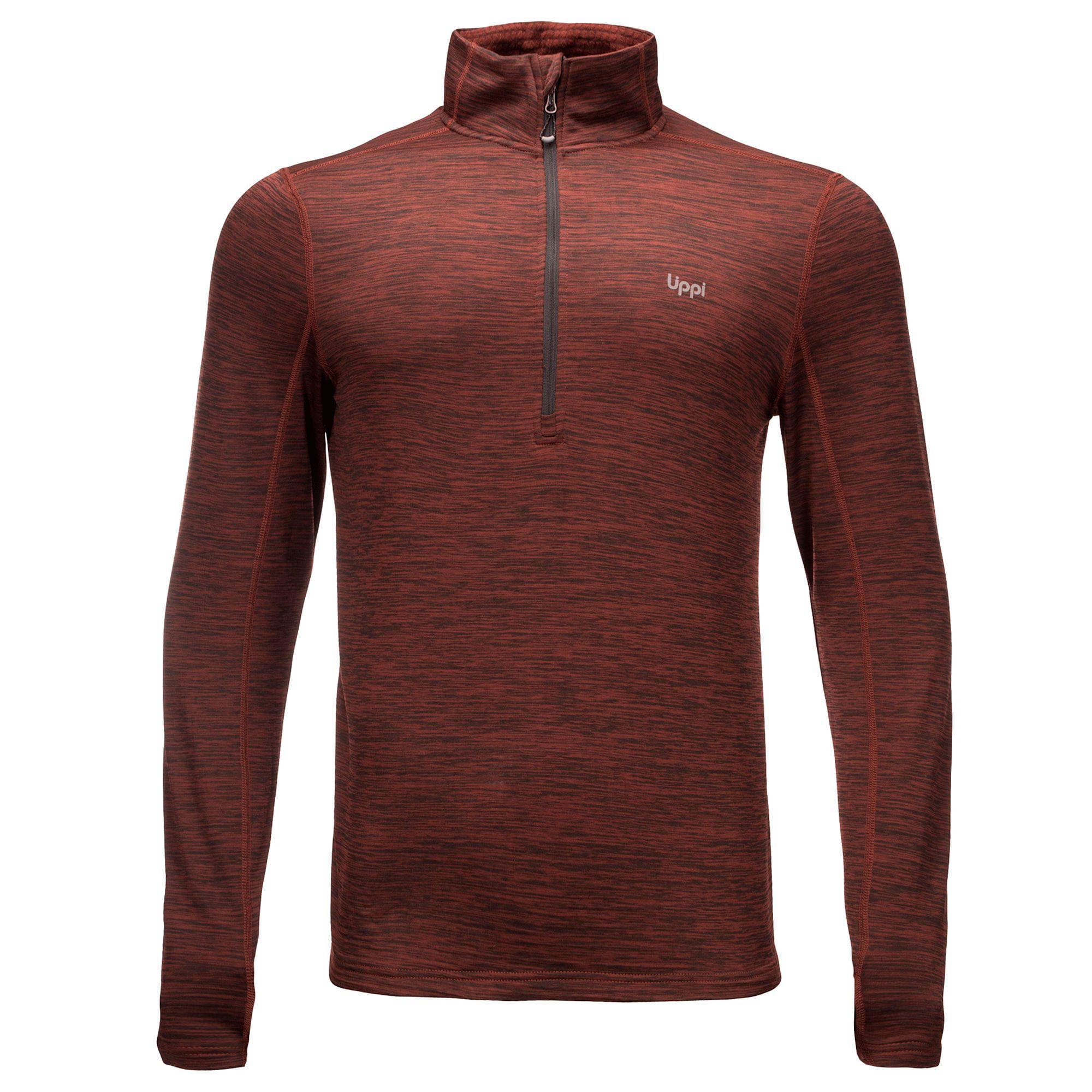 Poleron Hombre Just Move Nano-F 14 Zip Melange Vino Lippi-0
