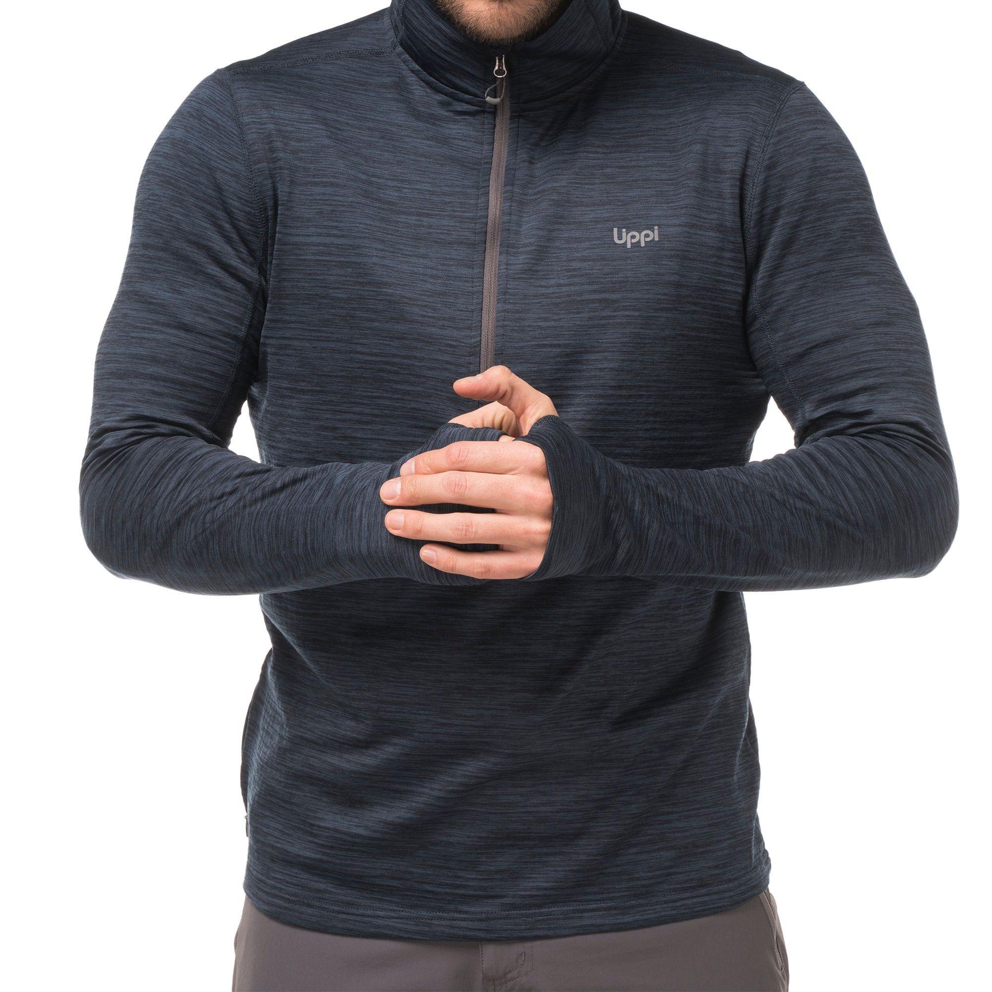 Poleron Hombre Just Move Nano-F 14 Zip Melange Vino Lippi-1