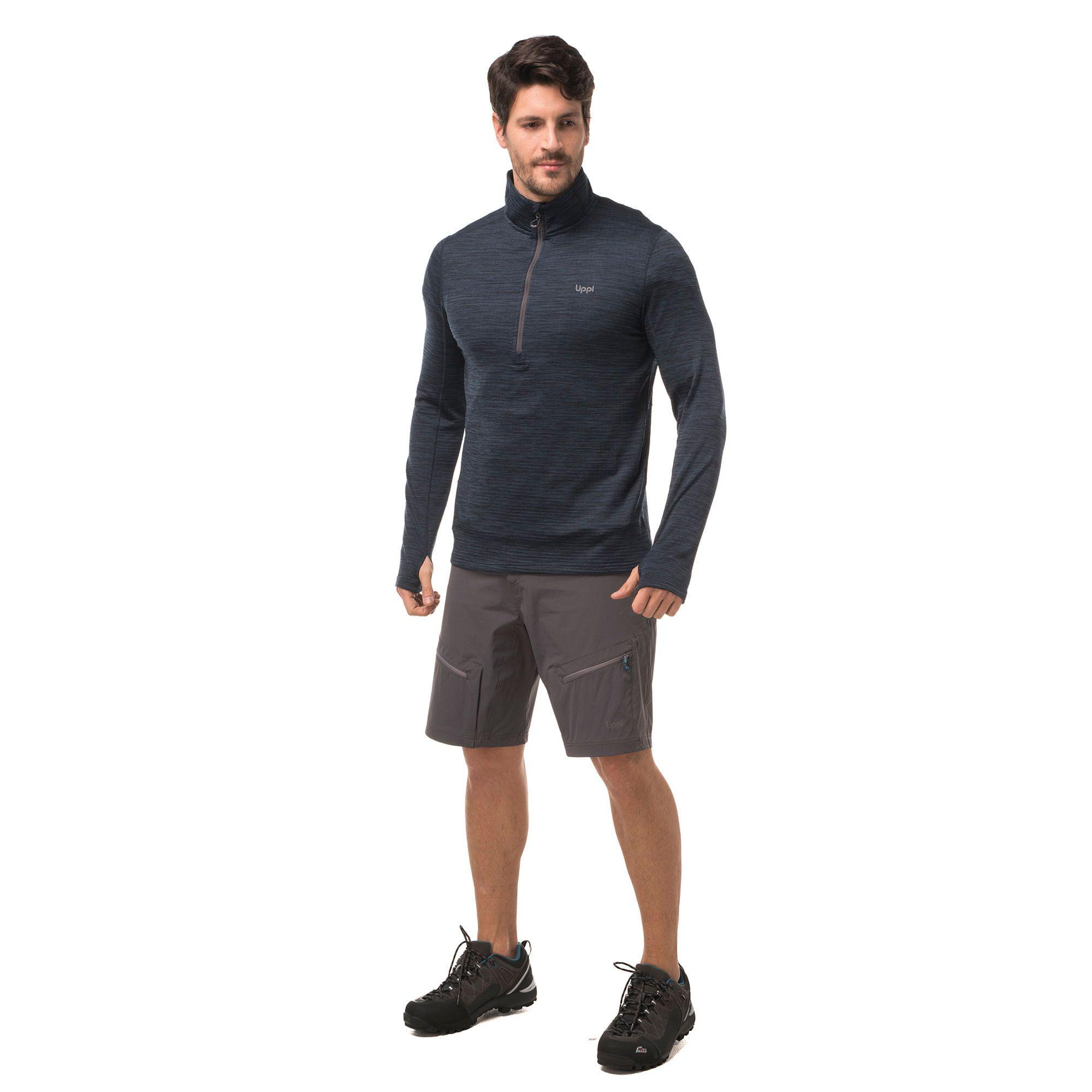 Poleron Hombre Just Move Nano-F 14 Zip Melange Vino Lippi-3