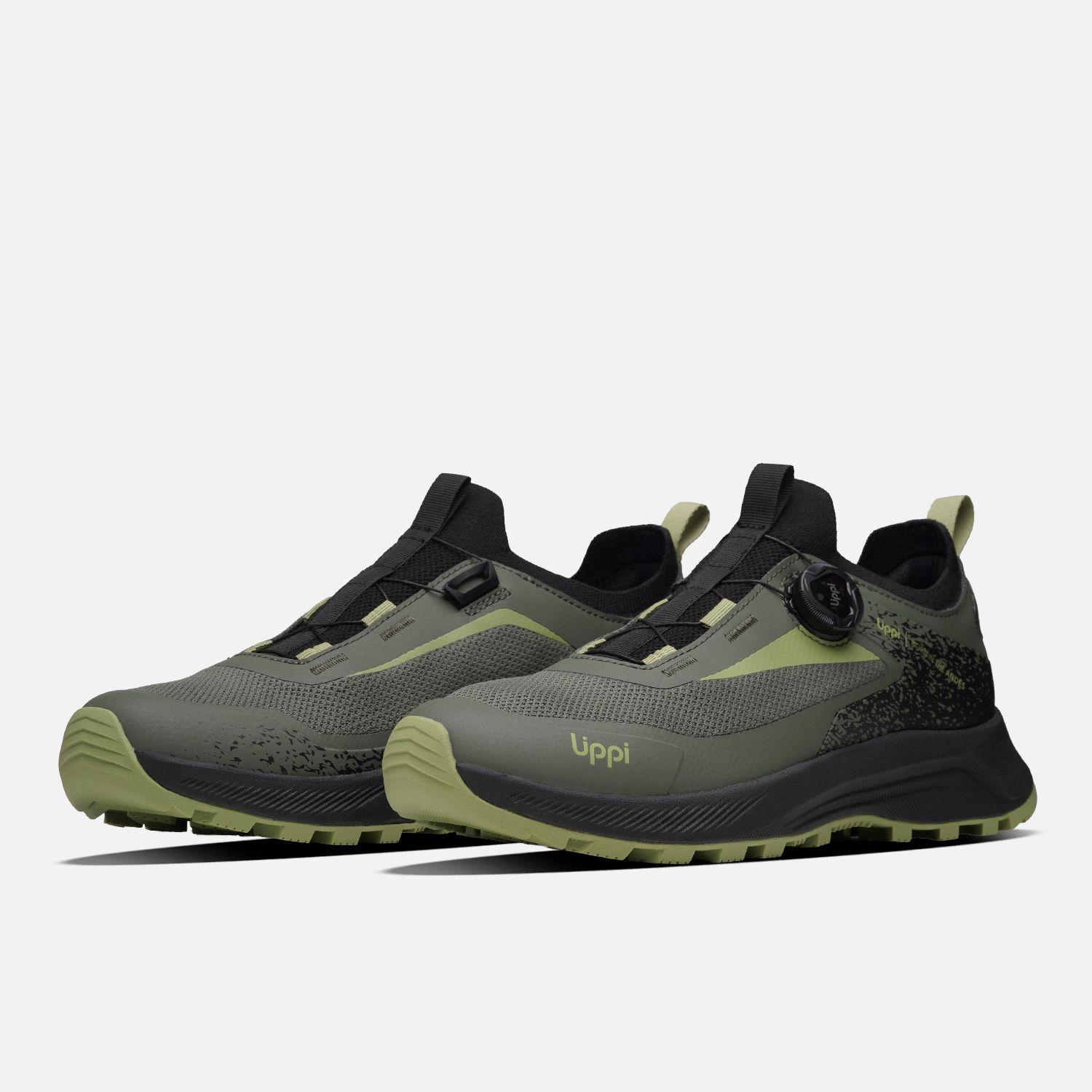 Zapatilla Hombre Light Knit Twist Negro / Verde Lippi I26-3