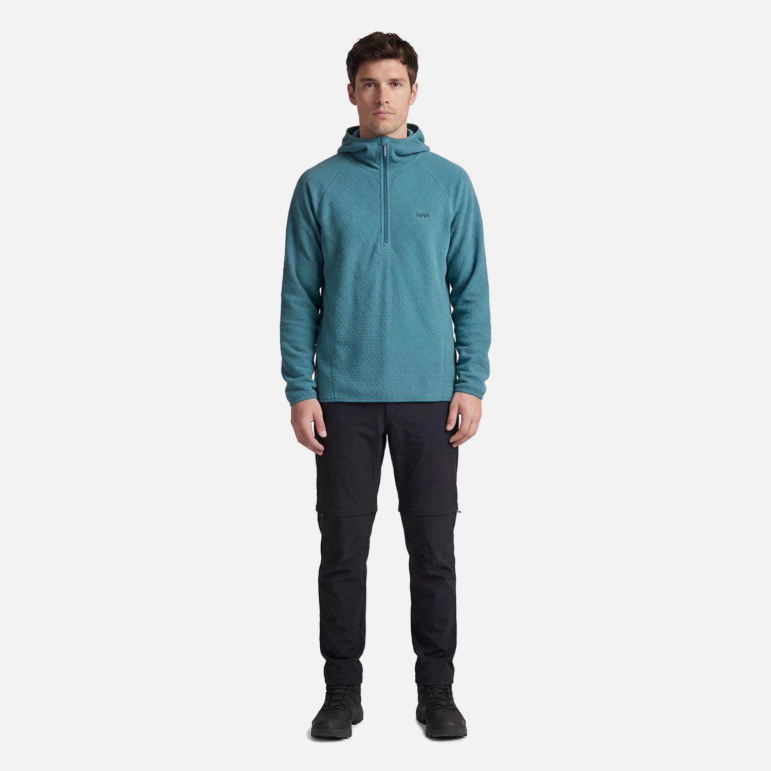 Polerón Hombre Jacaranda Nano-F 1/4 Zip Hoody Petroleo Claro Lippi V27-2