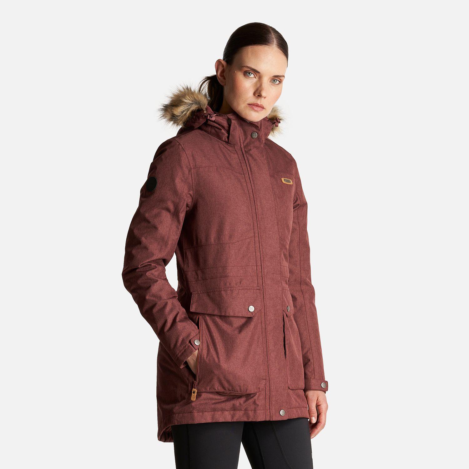 Chaqueta Mujer Roble B-Dry Hoody Jacket Melange Vino Lippi I24-2
