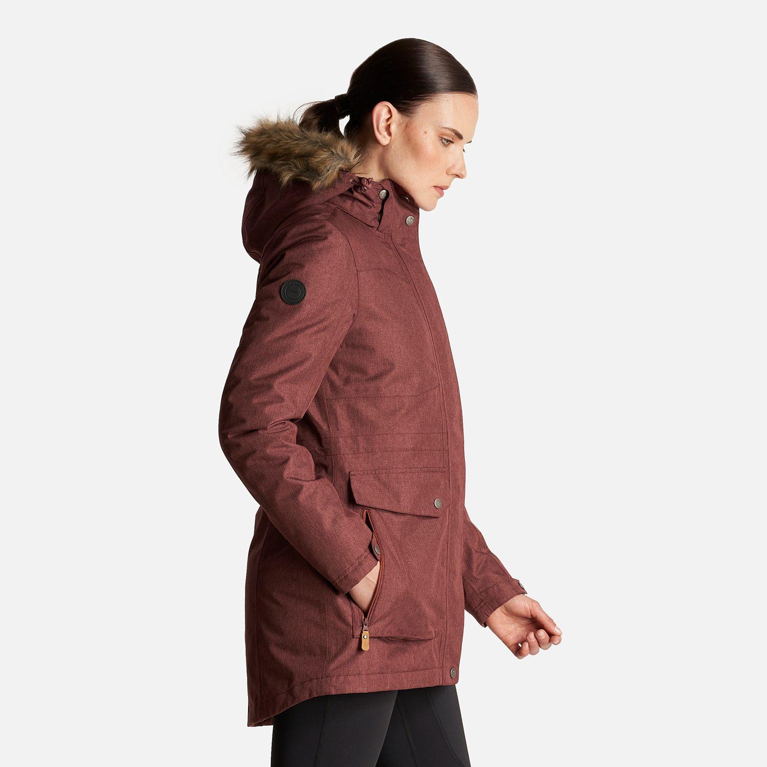 Chaqueta Mujer Roble B-Dry Hoody Jacket Melange Vino Lippi I24-3