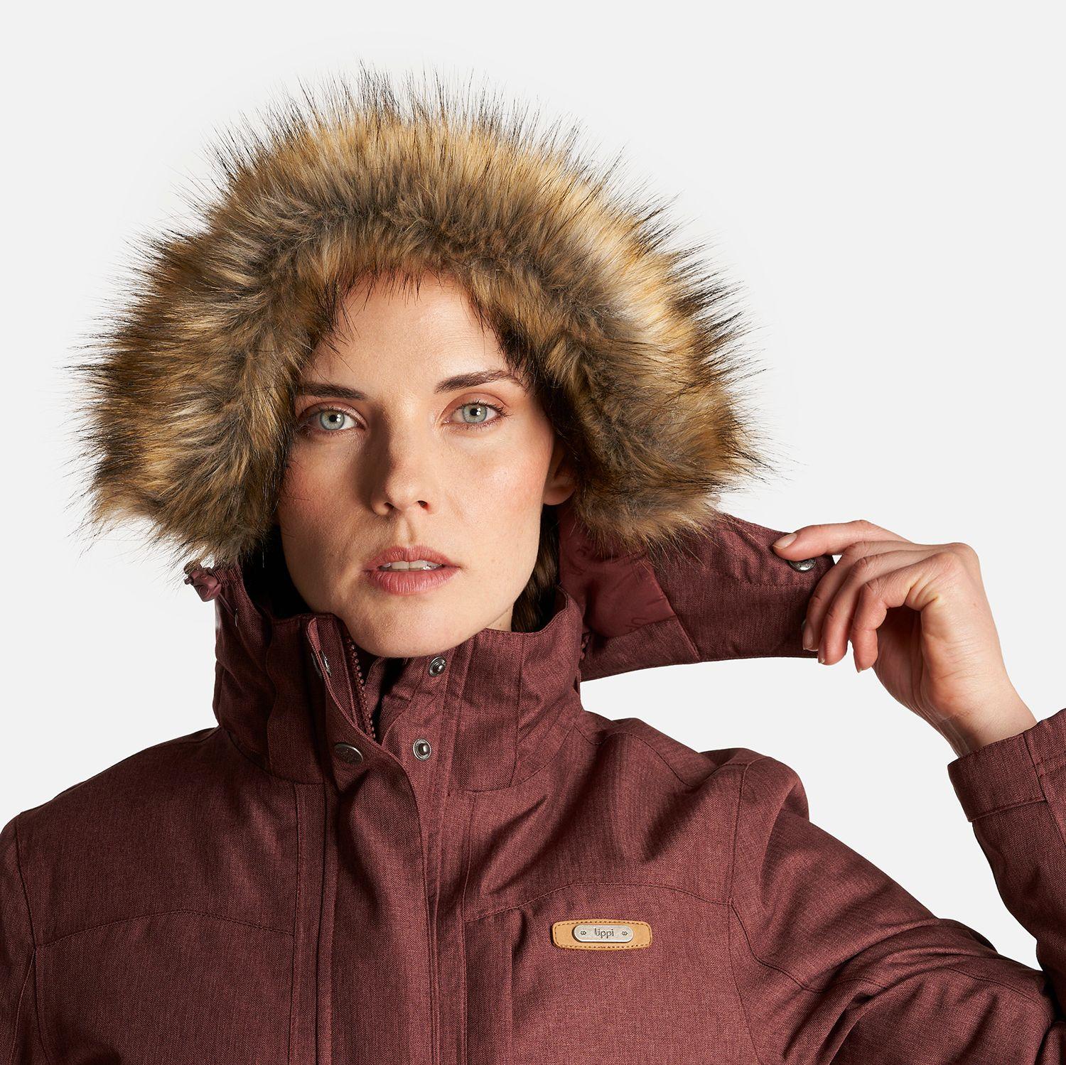 Chaqueta Mujer Roble B-Dry Hoody Jacket Melange Vino Lippi I24-5