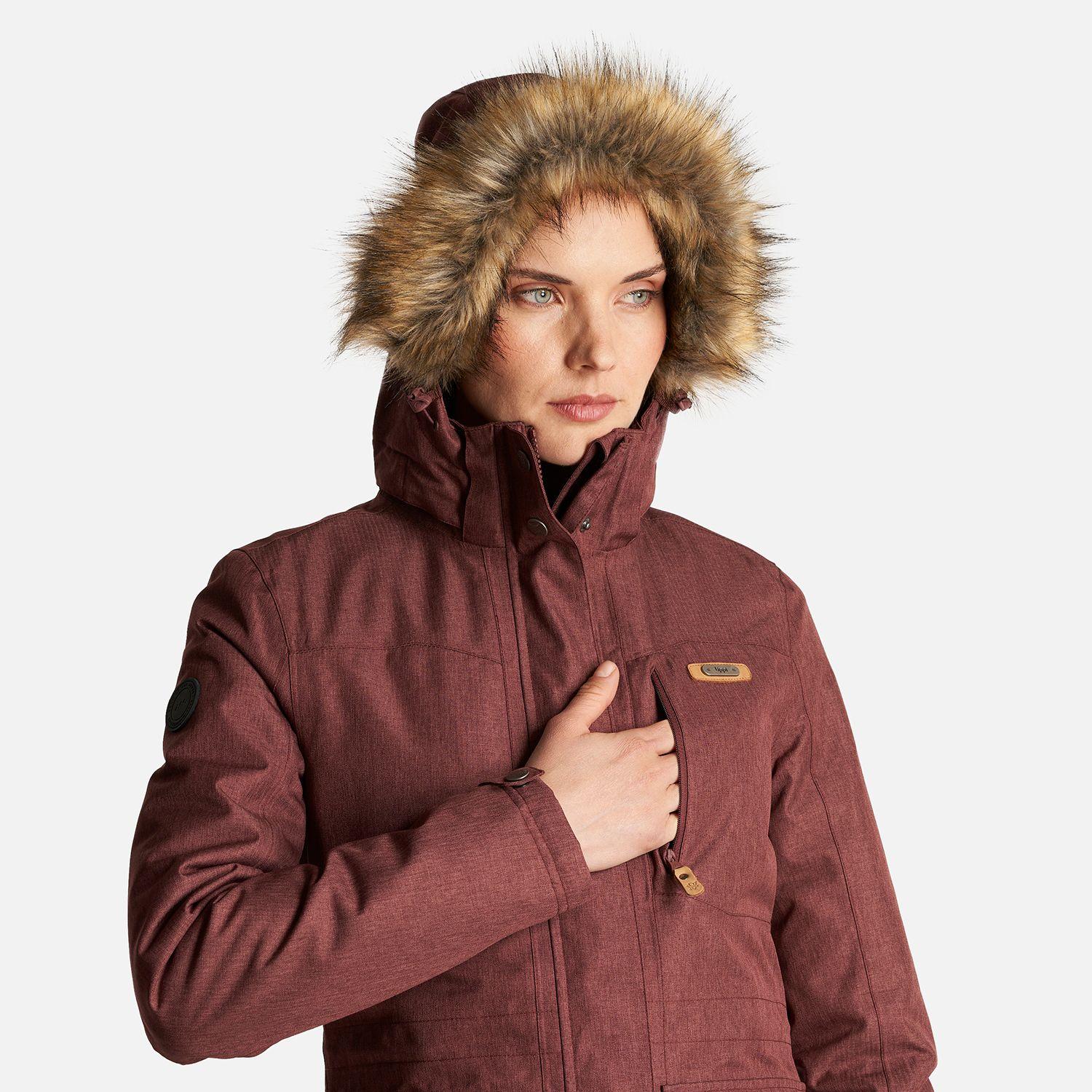 Chaqueta Mujer Roble B-Dry Hoody Jacket Melange Vino Lippi I24-8
