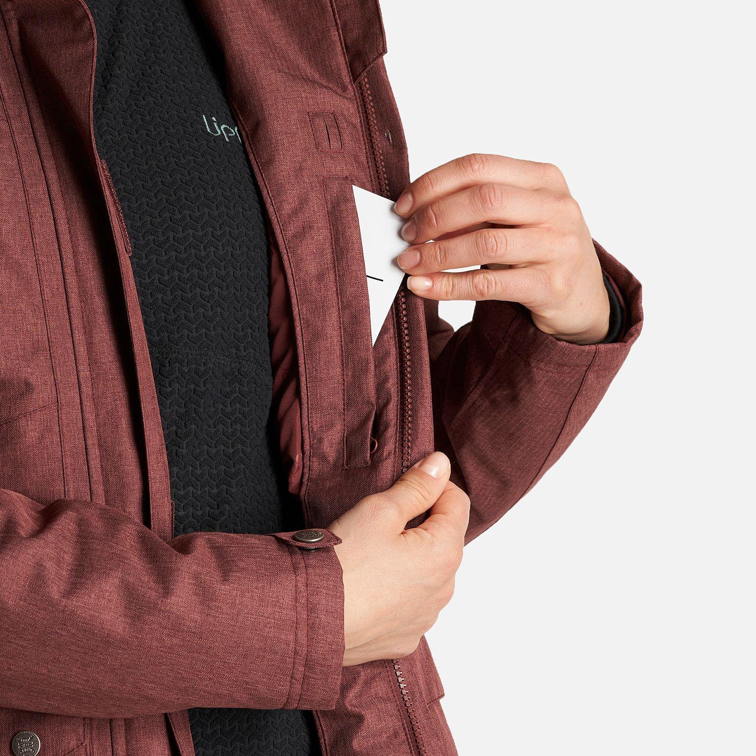 Chaqueta Mujer Roble B-Dry Hoody Jacket Melange Vino Lippi I24-9