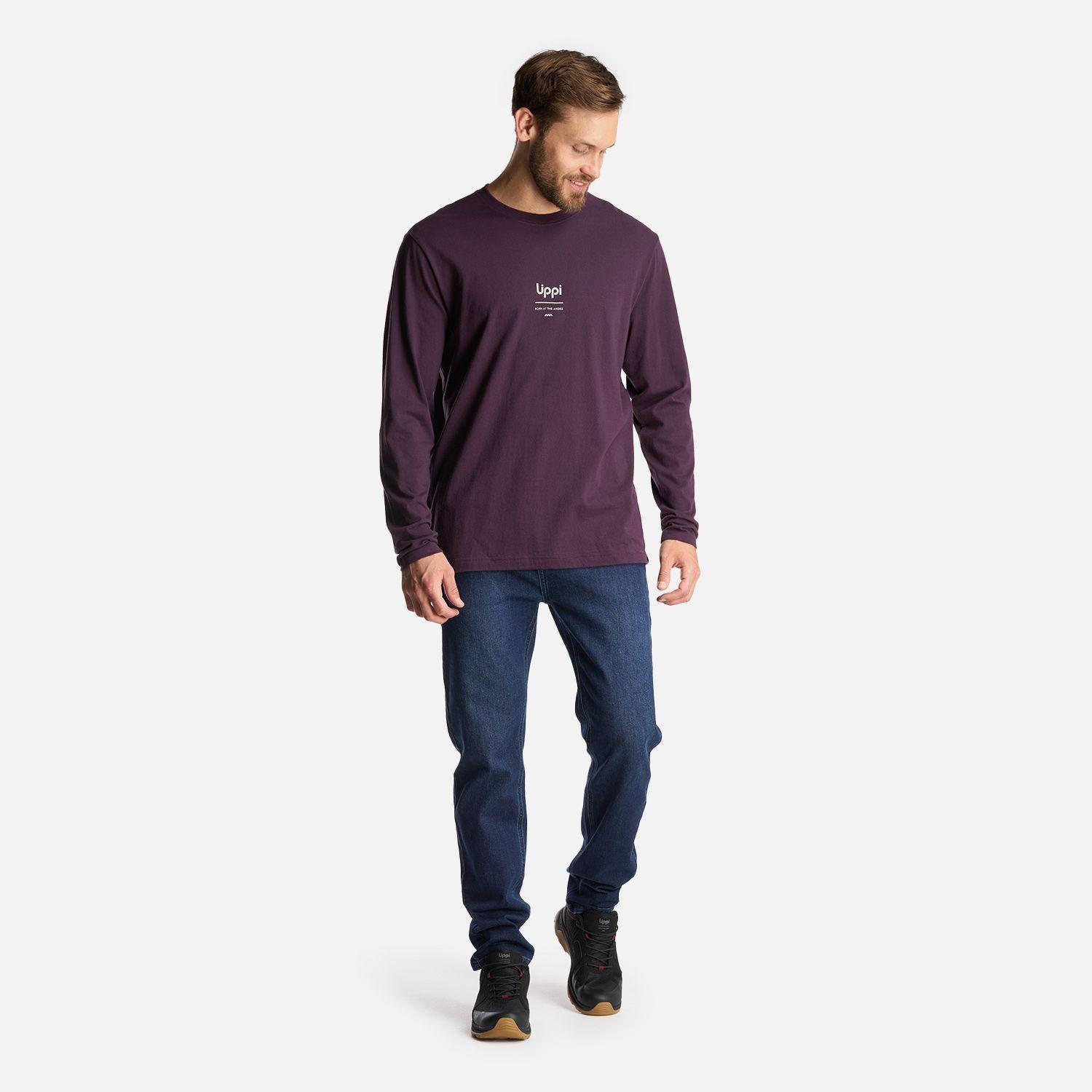 Polera Hombre Logo Lippi Long Sleeve T-Shirt Morado Oscuro Lippi-6