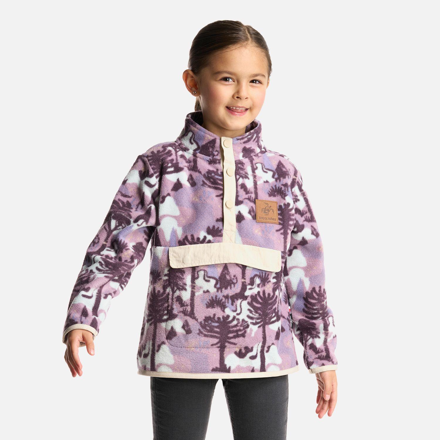 Poleron Niña Tokerau Poki Print Malva Haka Honu-0