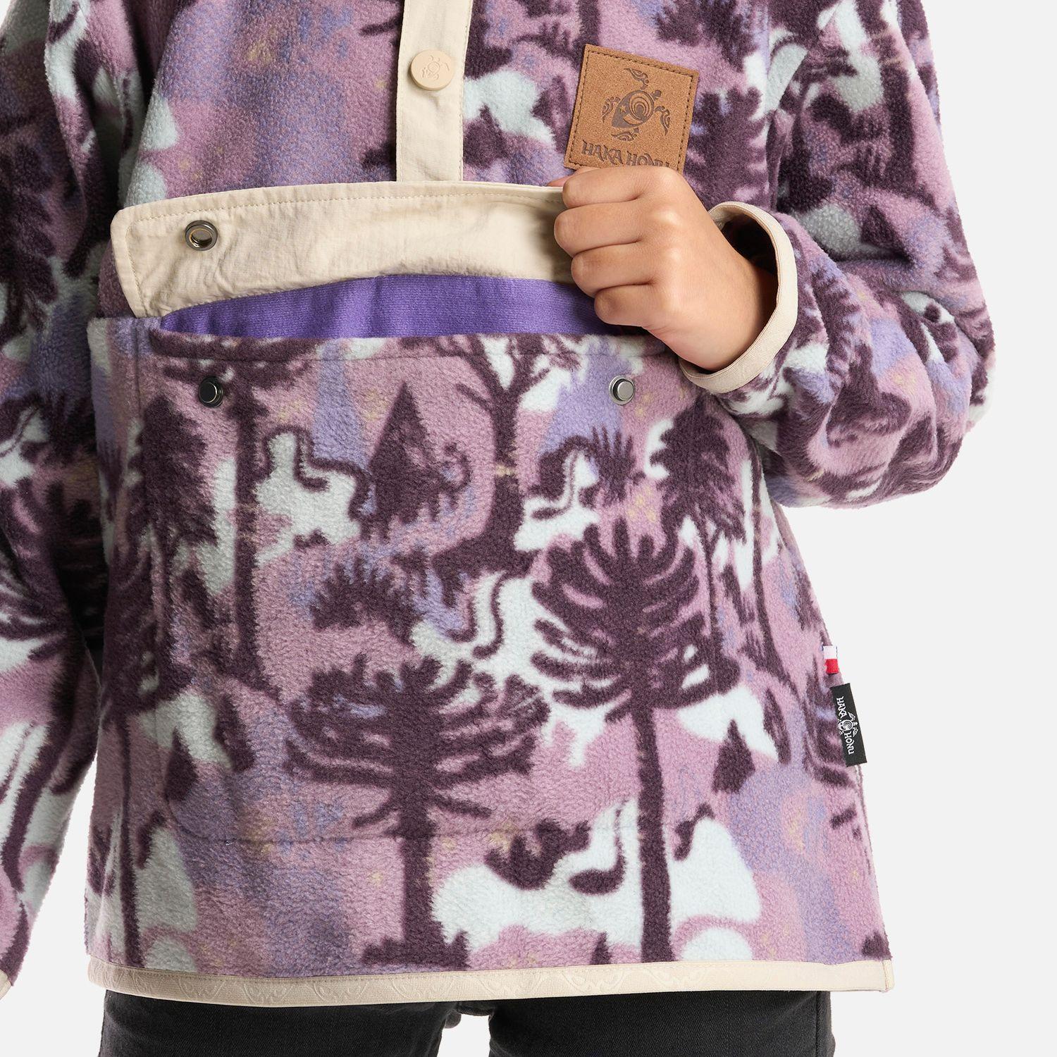 Poleron Niña Tokerau Poki Print Malva Haka Honu-3