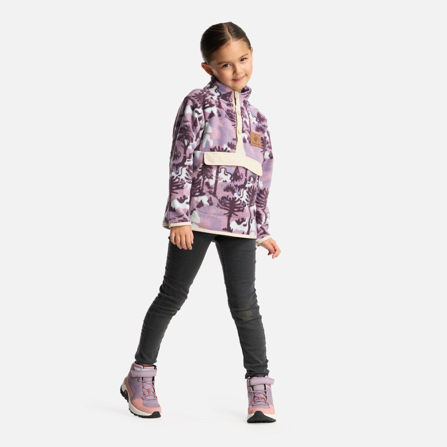 Poleron Niña Tokerau Poki Print Malva Haka Honu-4