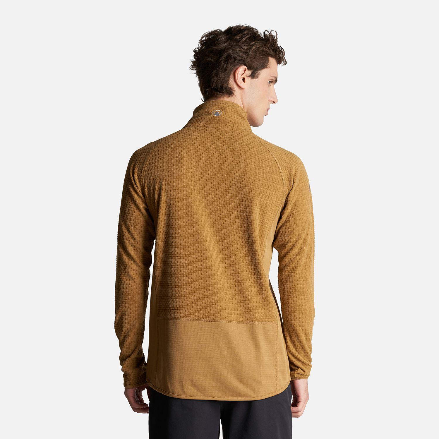 Poleron Hombre Jacaranda Mountain Nano-F 1/4 Zip Mostaza Oscuro Lippi-2