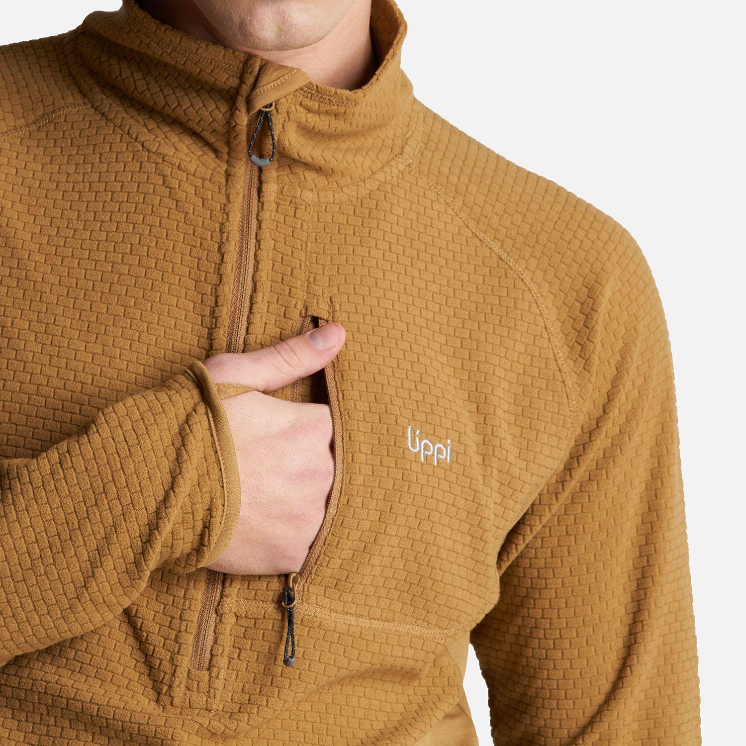 Poleron Hombre Jacaranda Mountain Nano-F 1/4 Zip Mostaza Oscuro Lippi-3