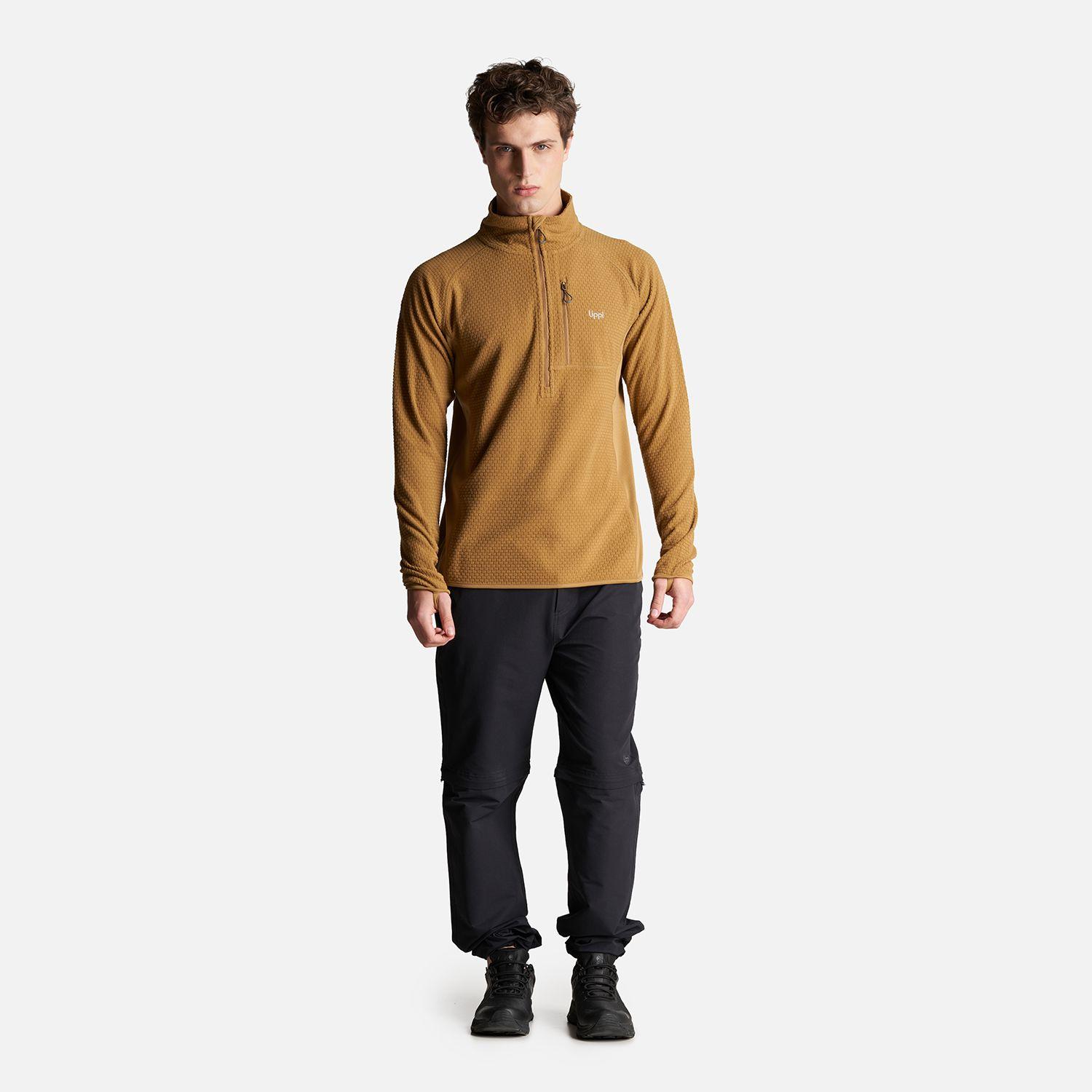 Poleron Hombre Jacaranda Mountain Nano-F 1/4 Zip Mostaza Oscuro Lippi-4