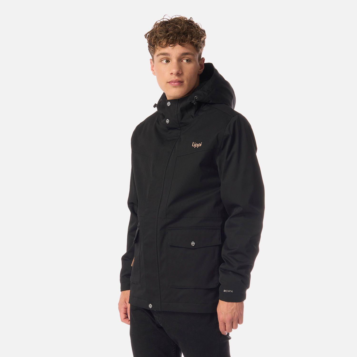 Chaqueta Teen Boy Roble B-Dry Hoody Jacket Negro Lippi I26-1