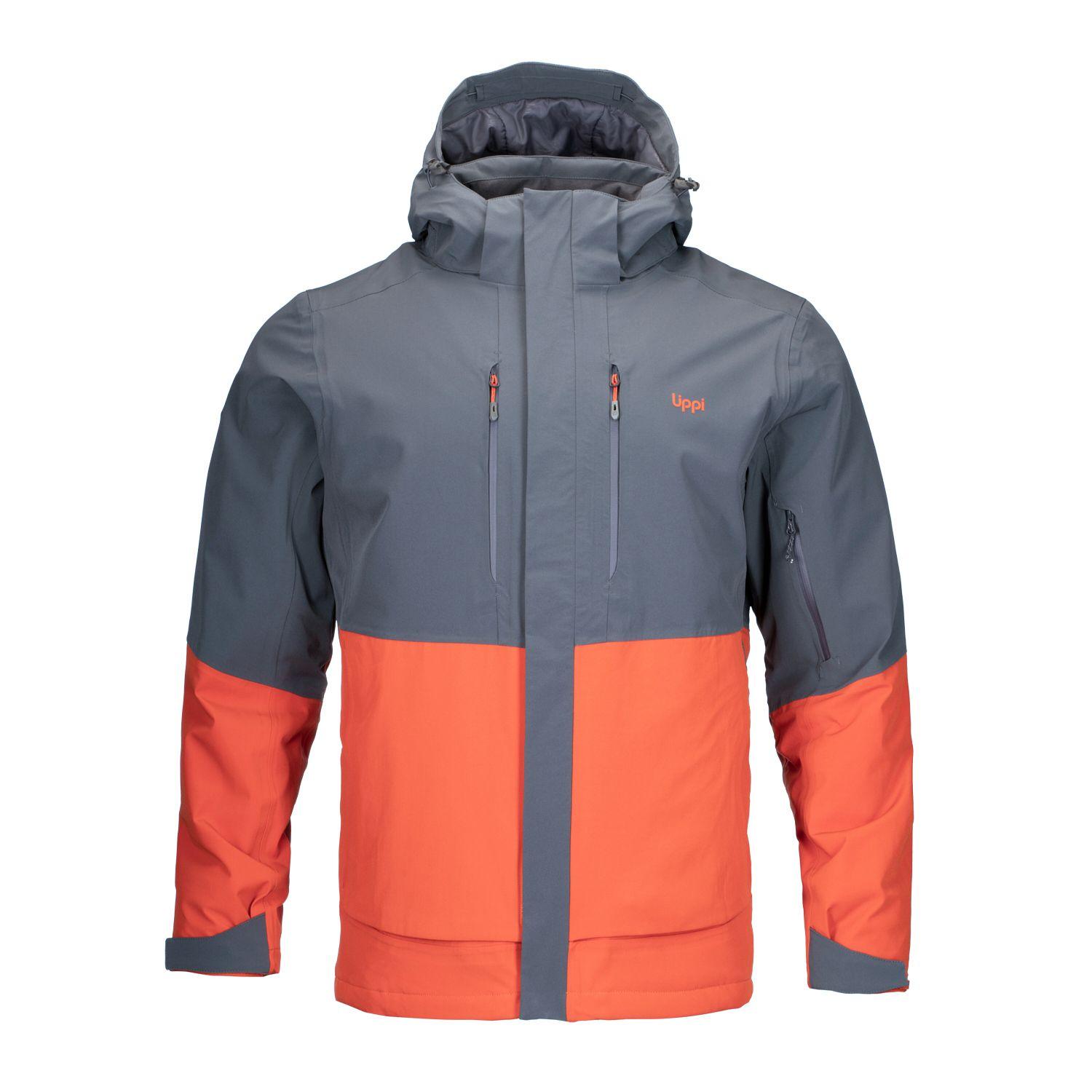 Chaqueta Hombre Andes B-Dry Hoody Jacket Gris Oscuro Naranjo Lippi-0