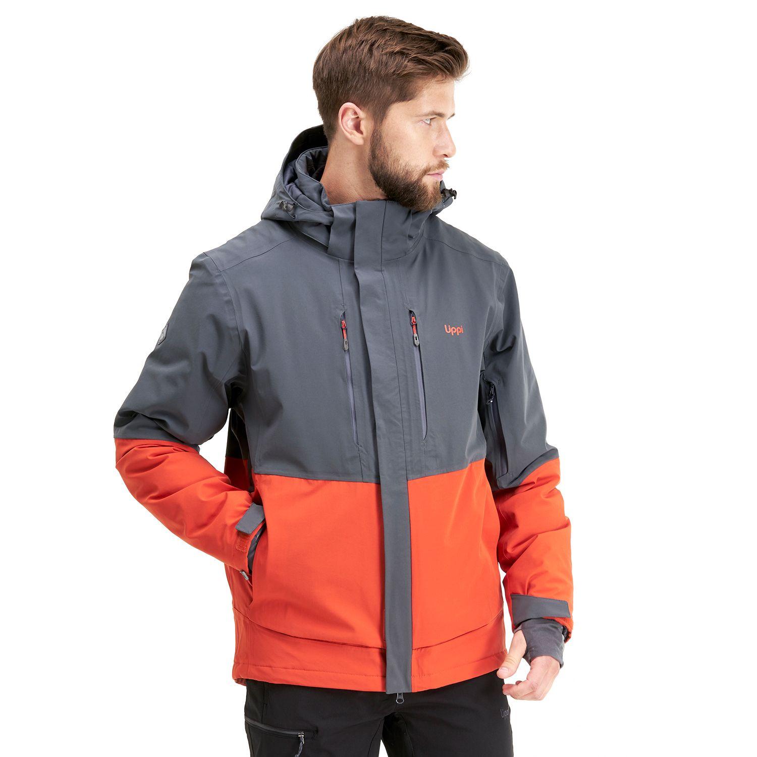 Chaqueta Hombre Andes B-Dry Hoody Jacket Gris Oscuro Naranjo Lippi-1